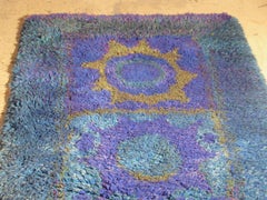 Tappeto arazzo da parete a pelo lungo tessuto a mano della prima Finlandia Modernista di Ritva Puotila