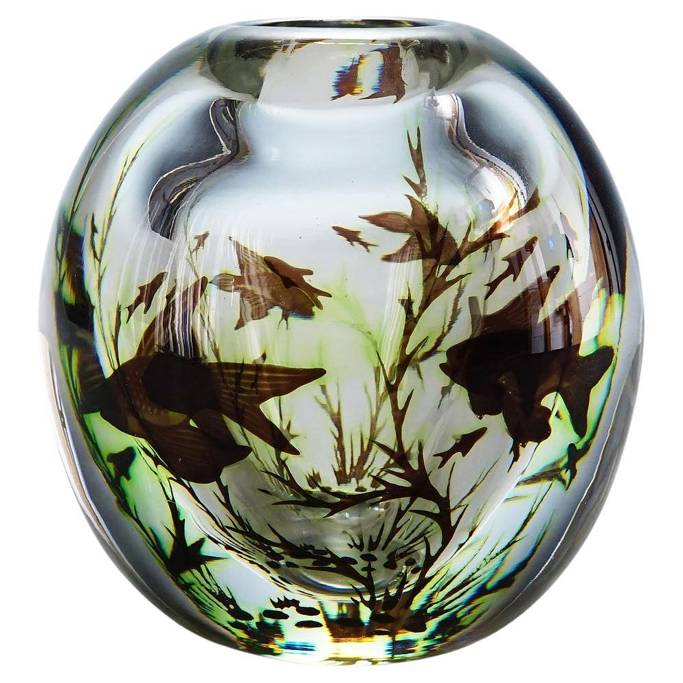 Early Fish Graal Vase by Edward Hald for Orrefors, Sweden 1948 For Sale