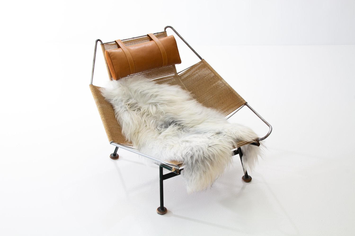 Early Flag Halyard Chair GE225 by Hans Wegner with Wooden Feet, Denmark, 1950 4