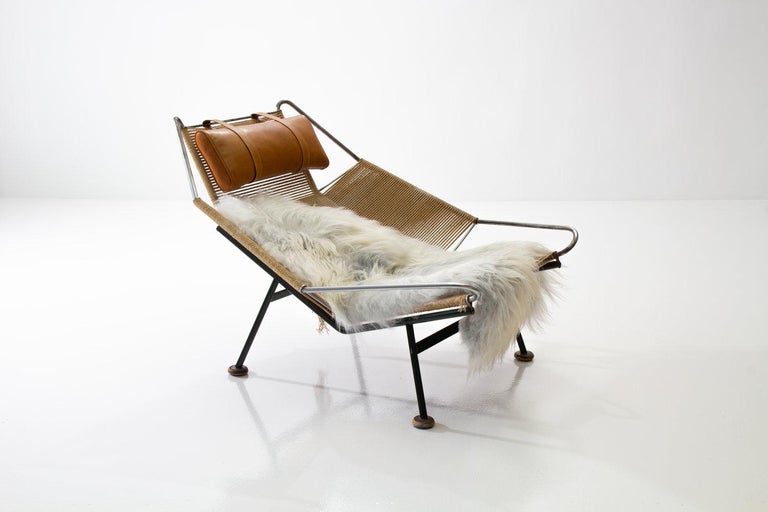 Early Flag Halyard Chair GE225 by Hans Wegner with Wooden Feet, Denmark,  1950 at 1stDibs