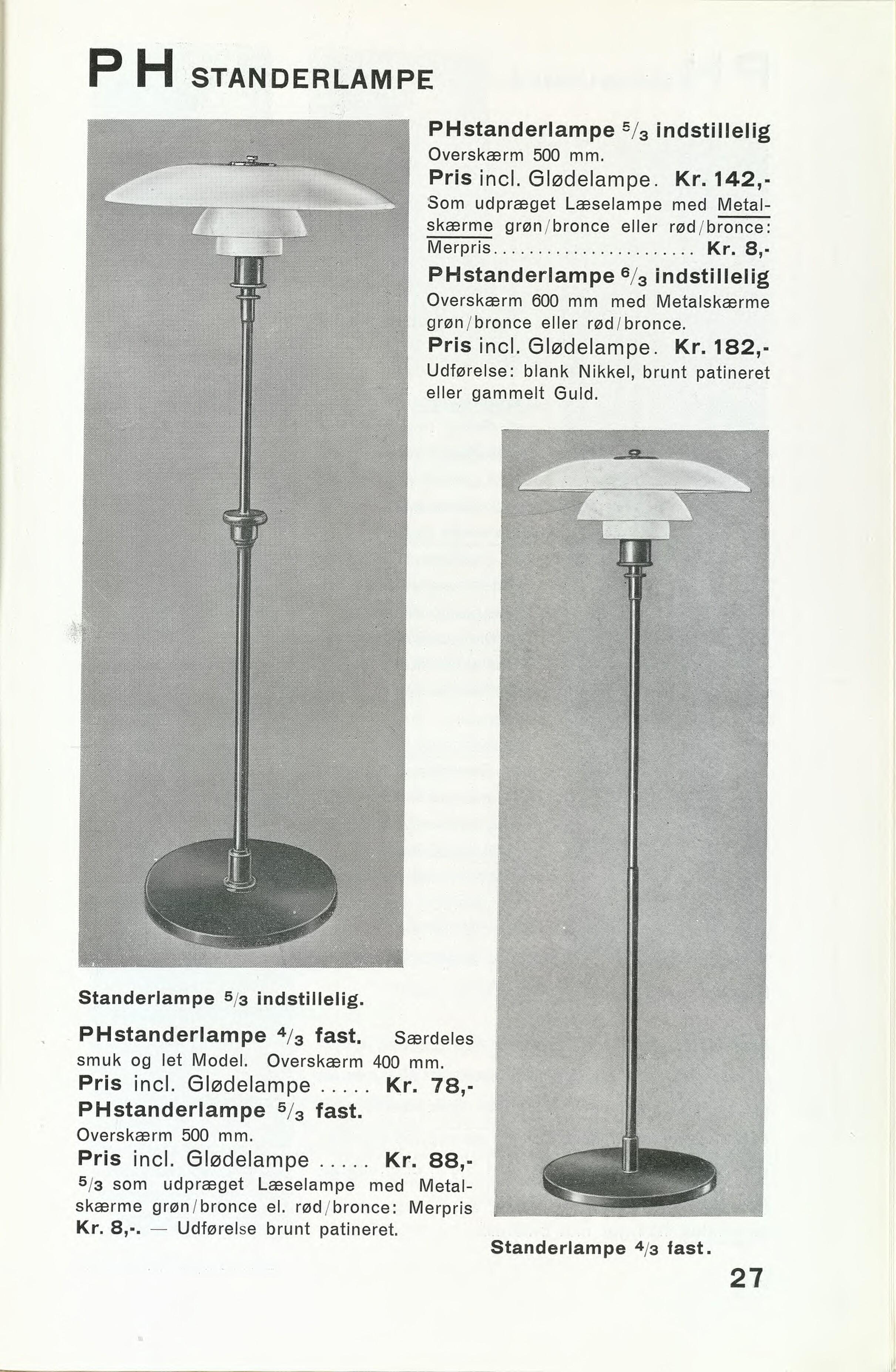 Lampadaire « PH 4/3 » de Poul Henningsen, Pat. Appl. Louis Poulsen, 1926-28 en vente 10