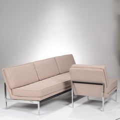 Early Florence Knoll Armless Sofa and Chair Set