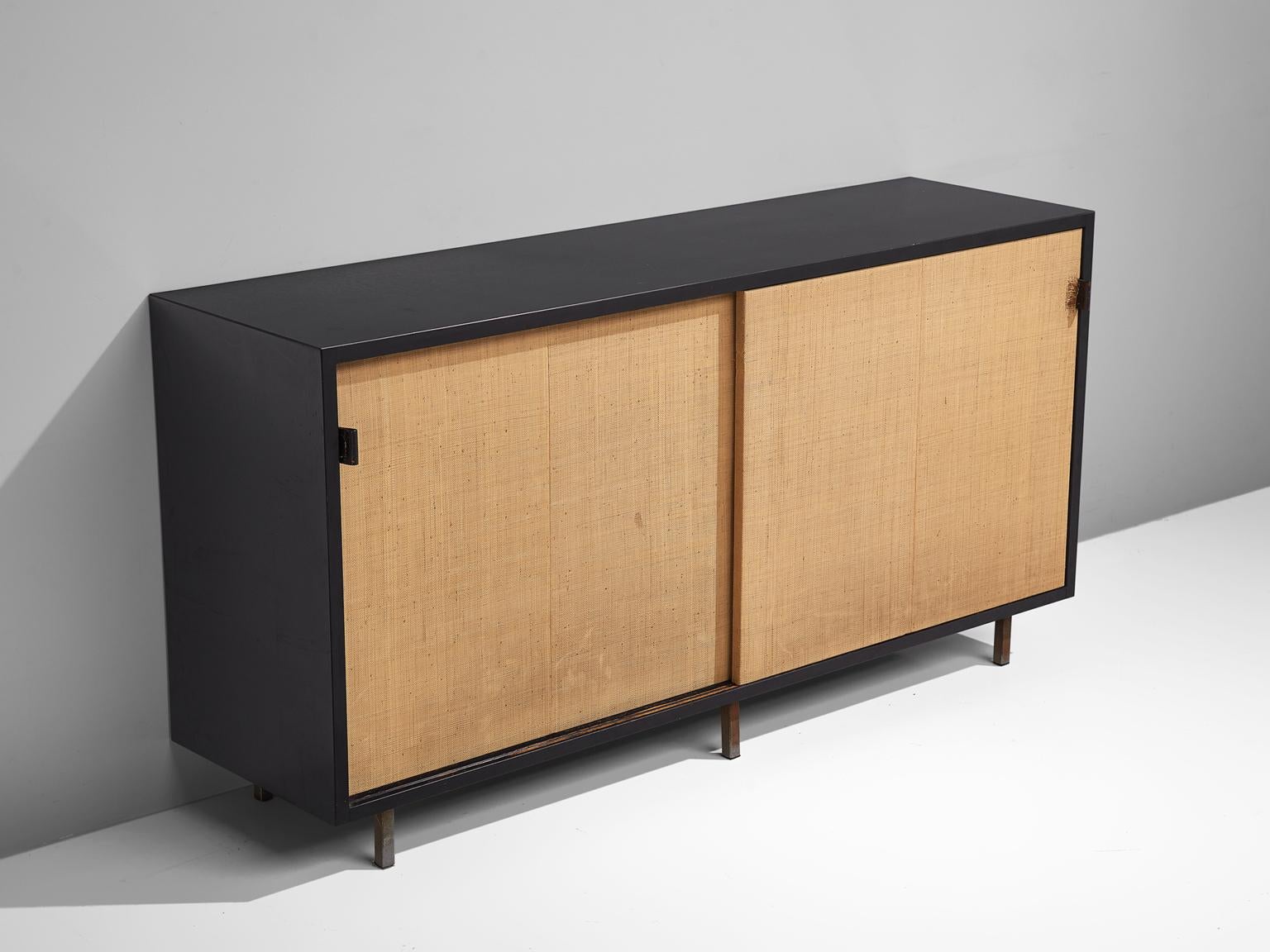 American Early Florence Knoll Credenza with Cane Sliding Doors