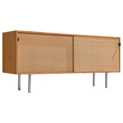 Early Florence Knoll Credenza with Cane Sliding Doors