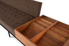Early Mid-Century Modern Florence Knoll Sofa with Magazine Holder
