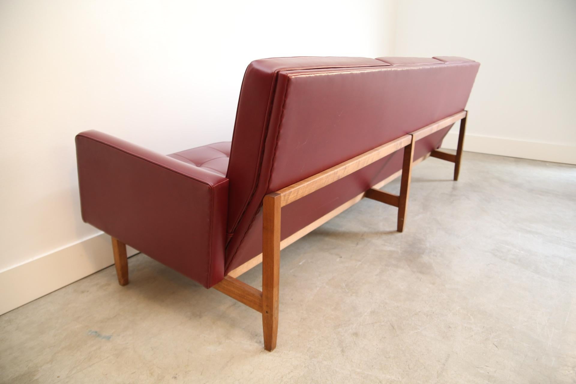 Early Florence Knoll Walnut Base Sofa from Marcel Breuer Snower Estate 4