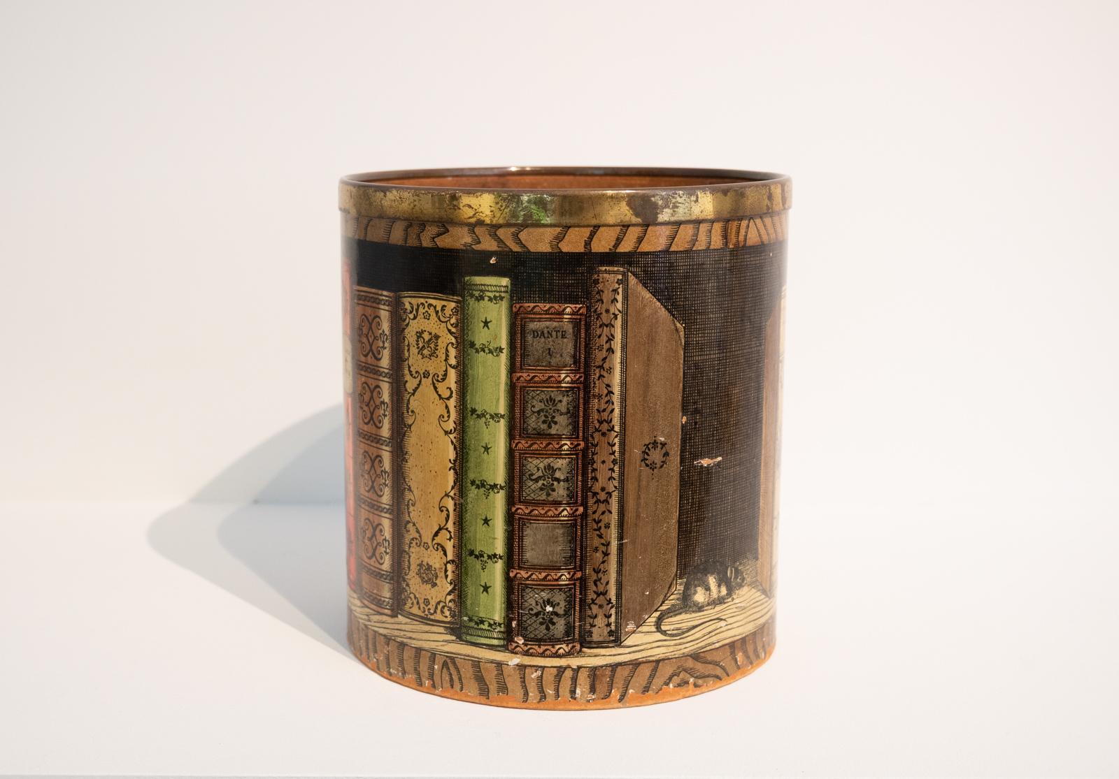 Early Piero Fornasetti mid century library design waste paper bin 3