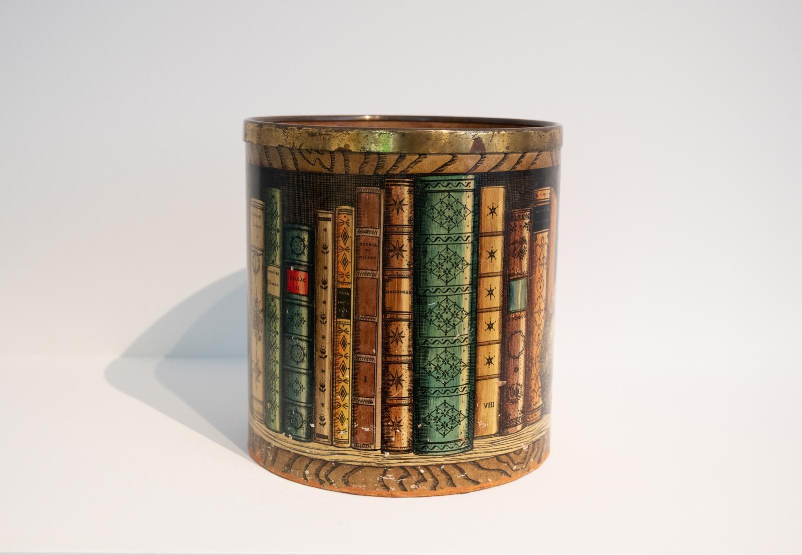 Early Piero Fornasetti mid century library design waste paper bin 4