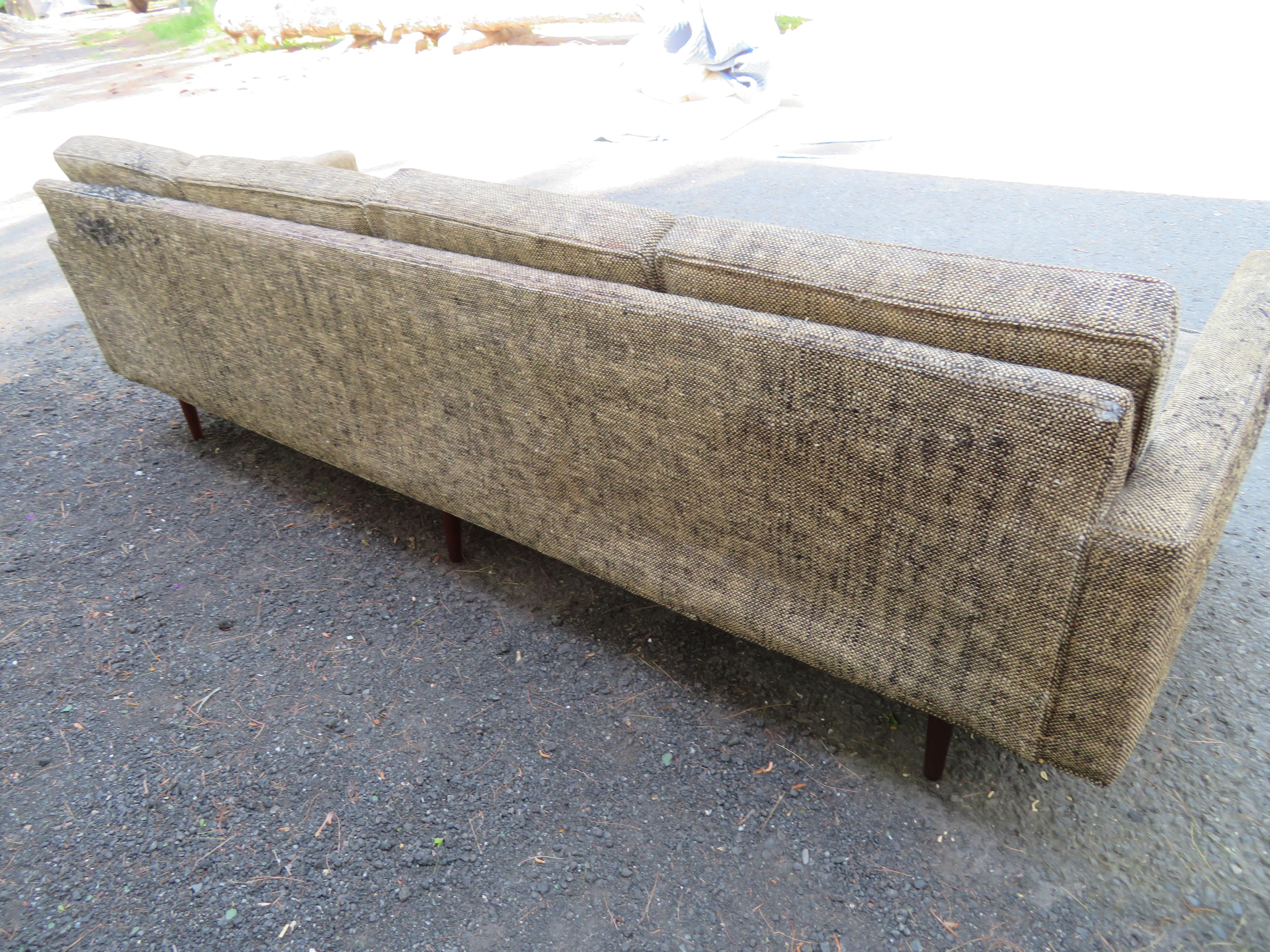 Mid-Century Modern Early Four Seater Sofa Designed by Milo Baughman for James, Inc. Mid-Century  For Sale