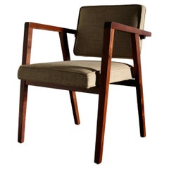 Early Franco Albini for Knoll 'No. 48' Walnut and Linen Accent Chair, 1949
