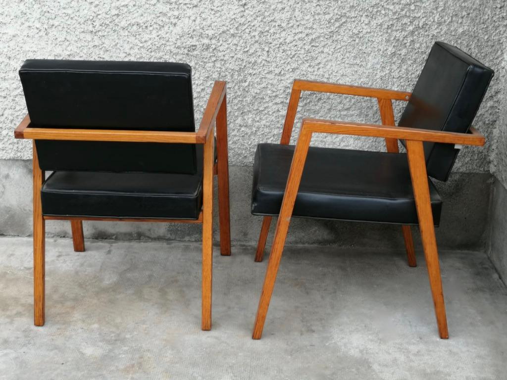 italien Paire de chaises en chêne 