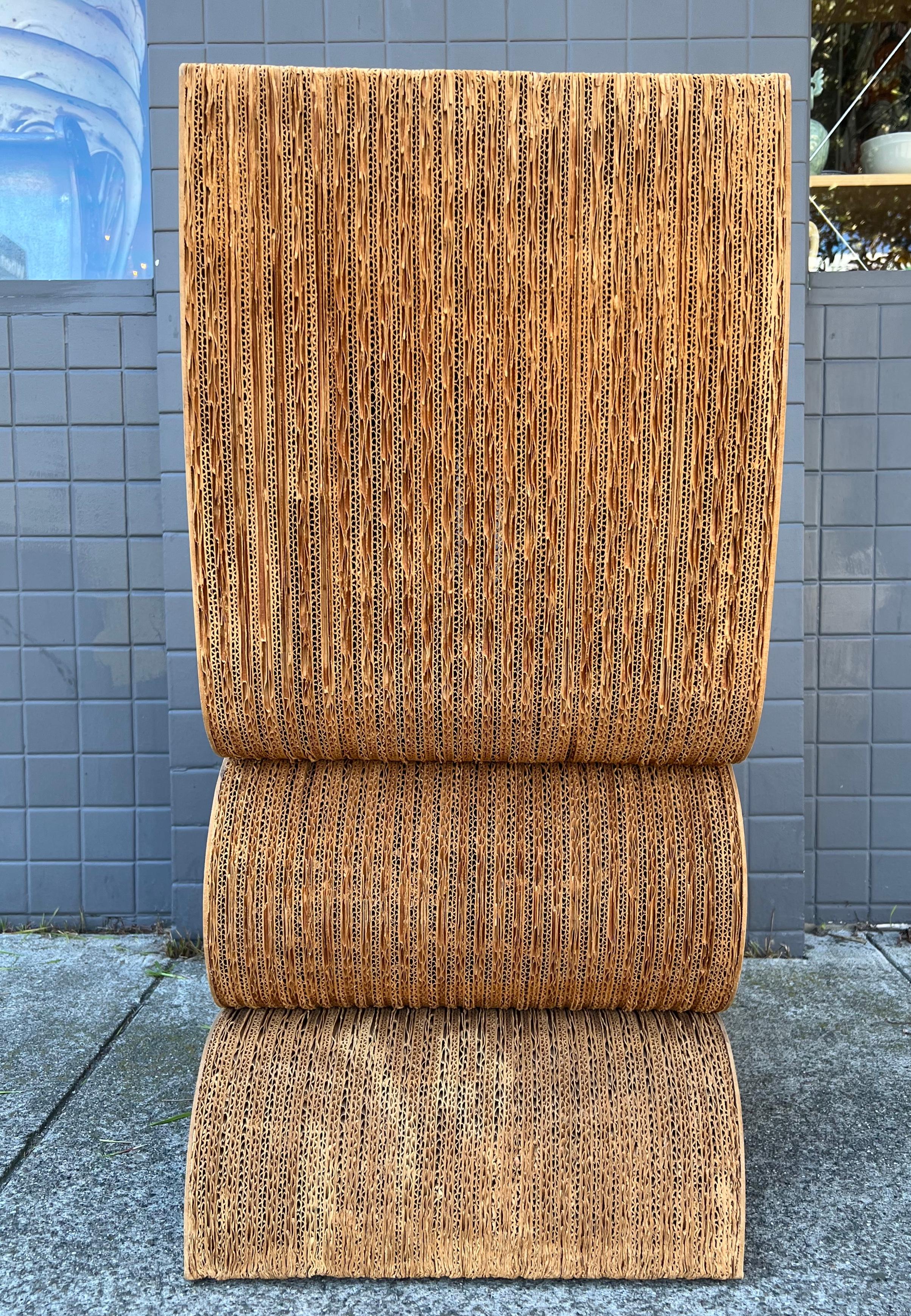 American Early Frank Gehry Easy Edges Wiggle Side Chair, 1972