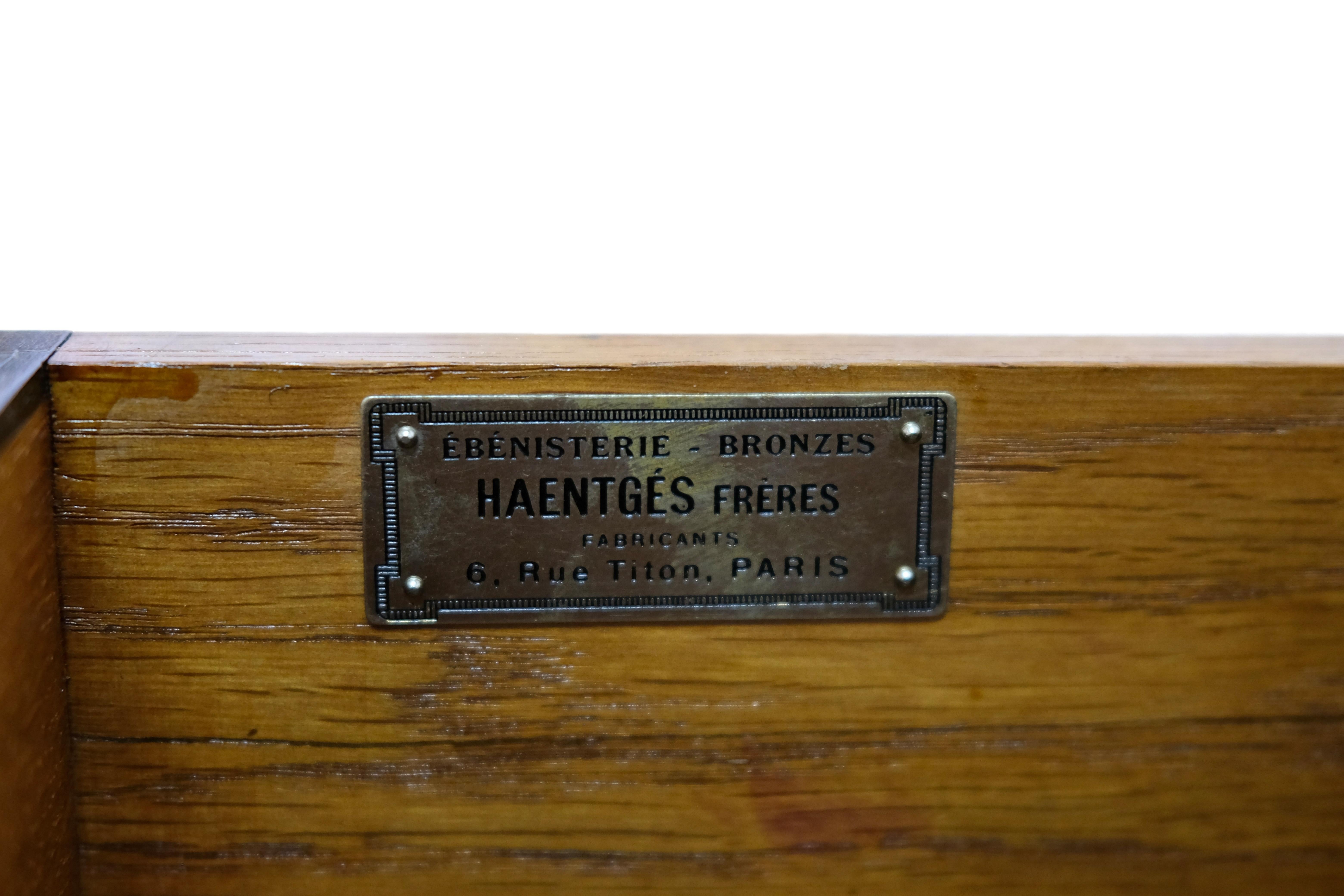 Marble Early French Art Deco Commode by Ébénisterie Haentgés Frères Paris circa 1925