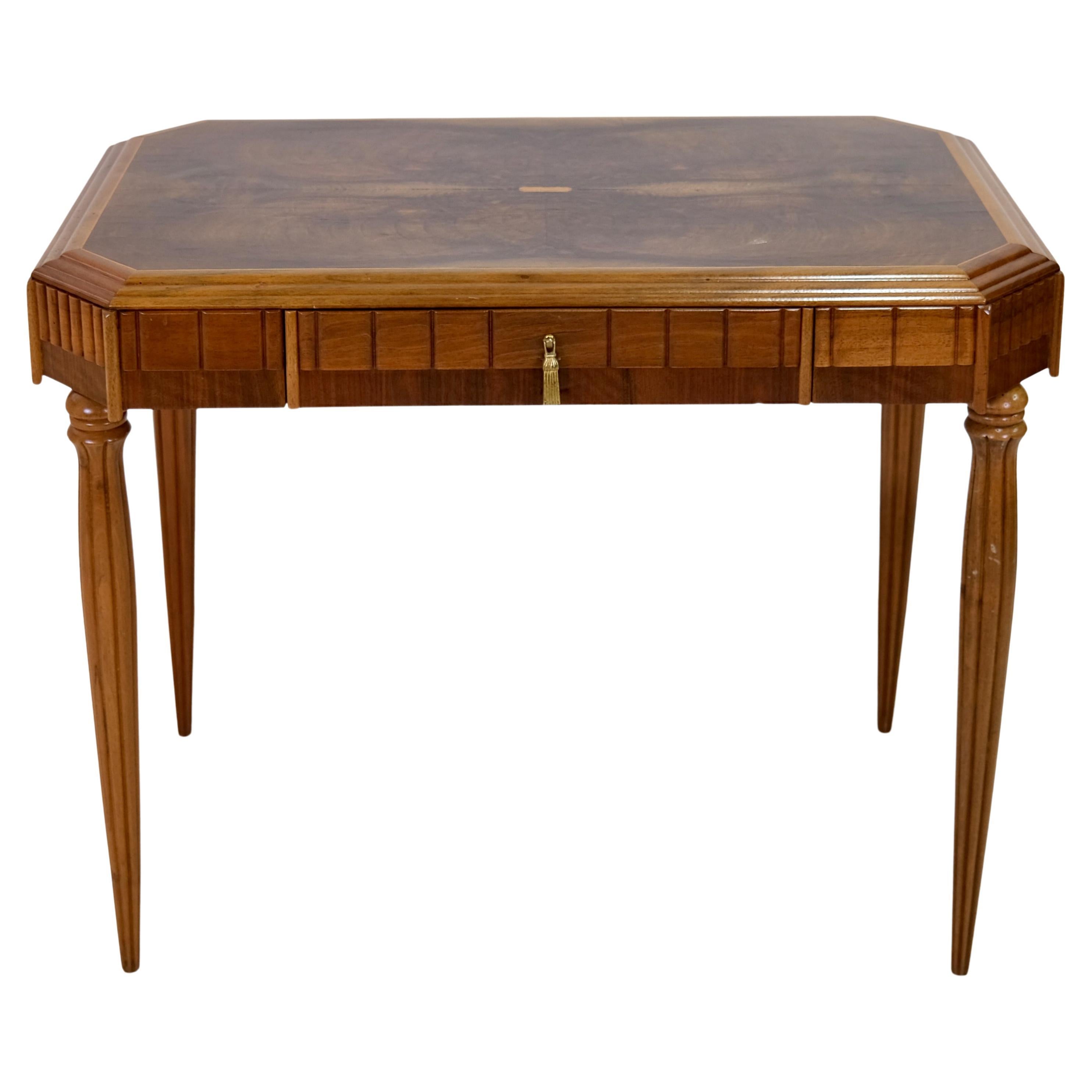 Early French Art Deco Desk in Nutwood, circa 1925 For Sale