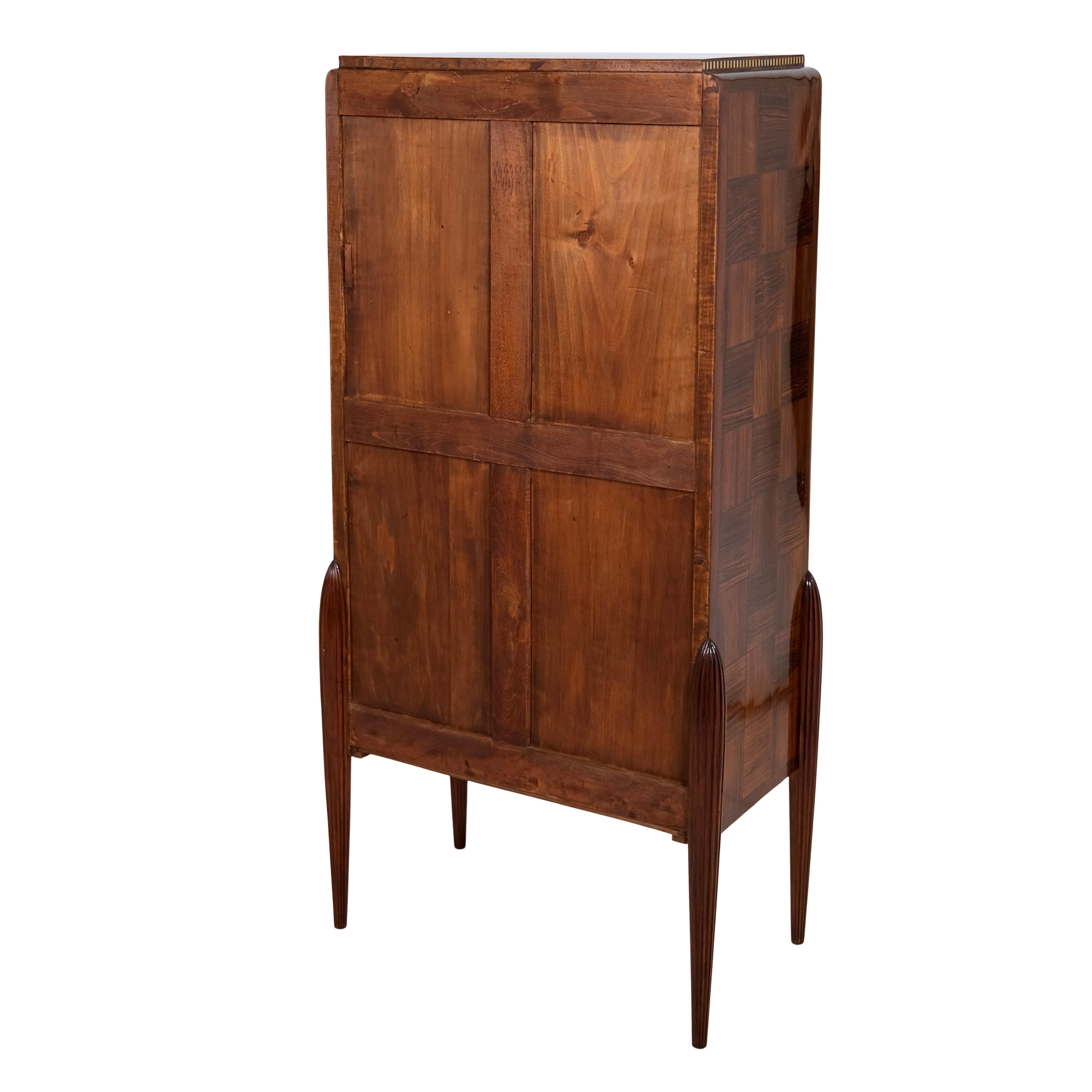 Early French Art Deco Secretaire Desk with Marquetry and Inlays For Sale 10