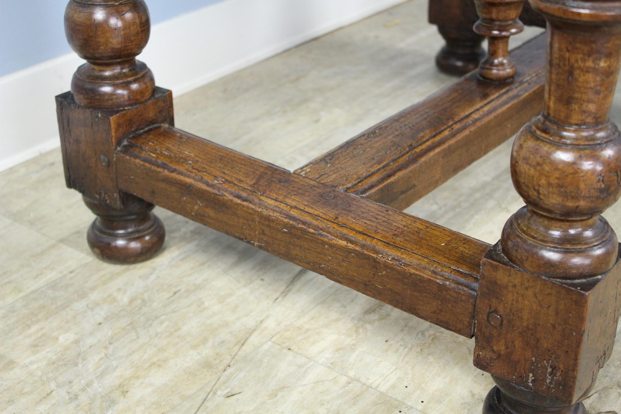 Early French Cherry Lamp Table with Original Finial 3