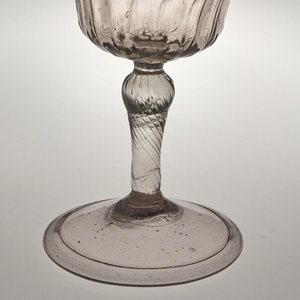 Early French Facon De Venise Wine Glass, c1720 1