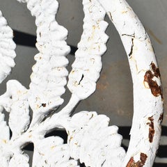 Early French Fern and Blackberry White Iron Garden or Patio Set of Three, 1800s