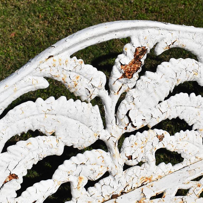 Early French Fern and Blackberry White Iron Garden or Patio Set of Three, 1800s For Sale 1