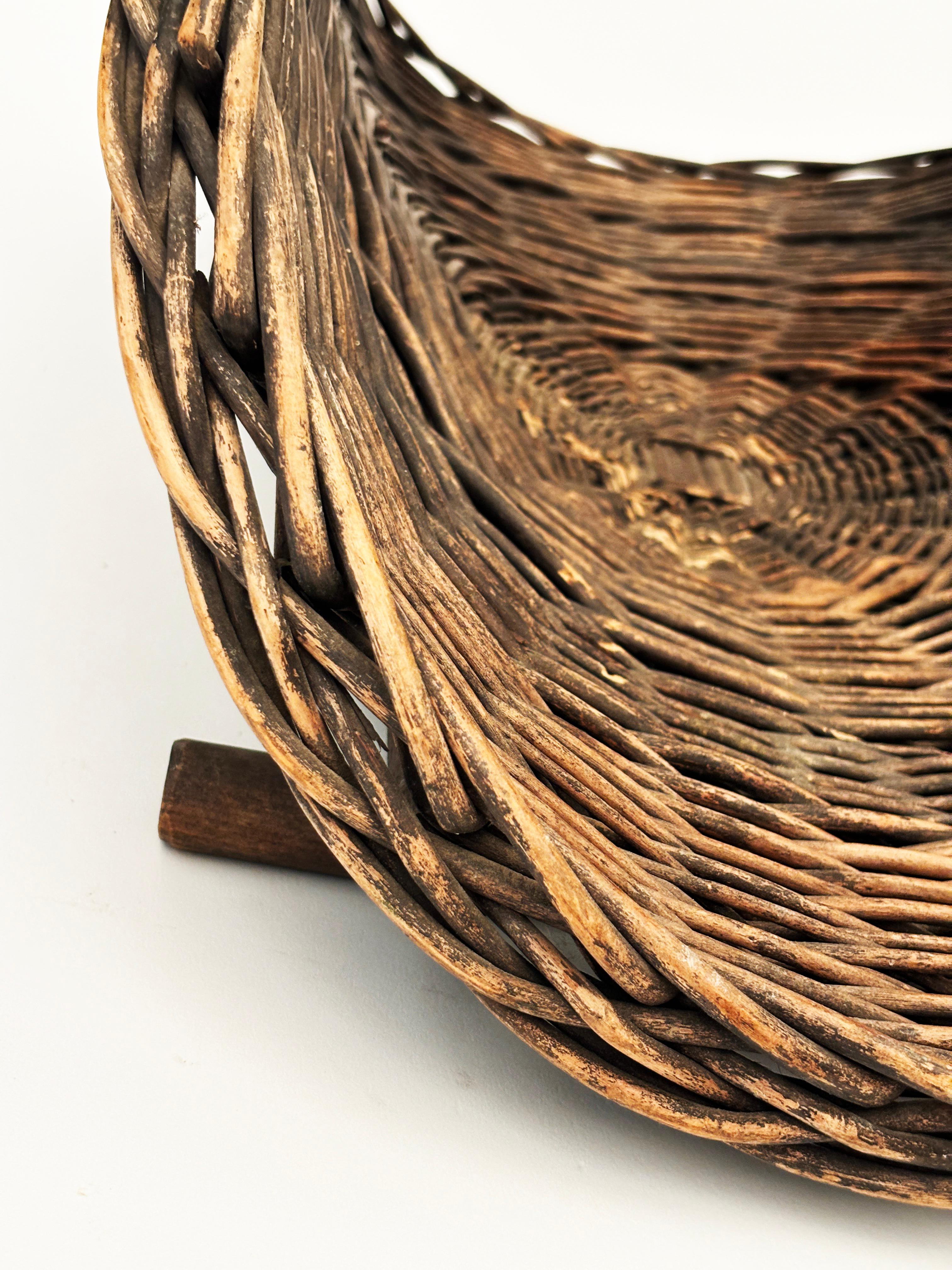Cesta de recolección francesa antigua siglo XX en venta