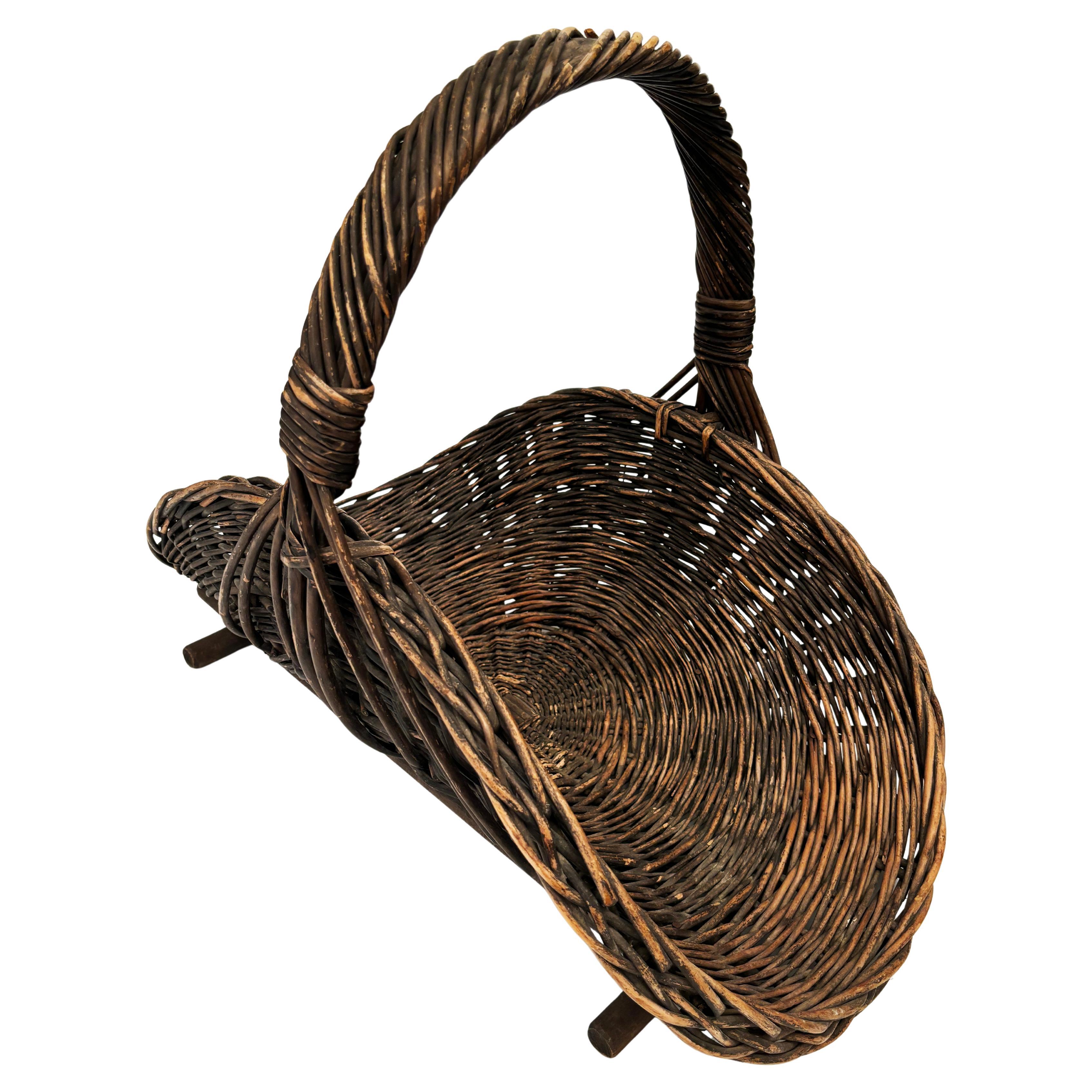 Cesta de recolección francesa antigua en venta