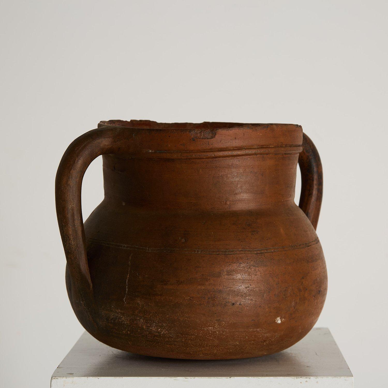 Rustico Anfora francese in terracotta smaltata, CIRCA 1820 in vendita