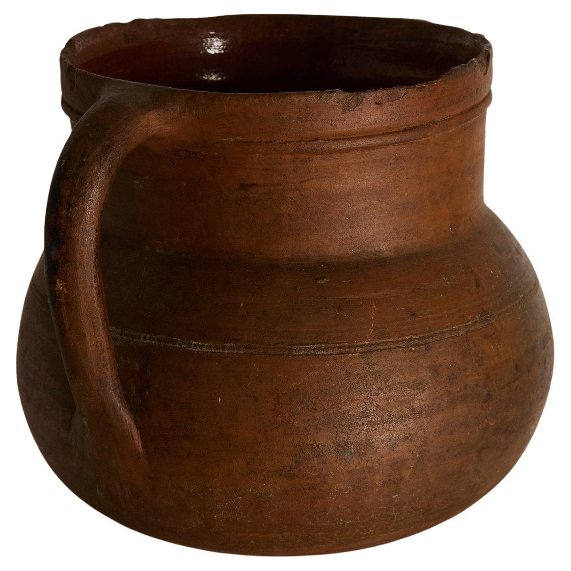Anfora francese in terracotta smaltata, CIRCA 1820 in vendita