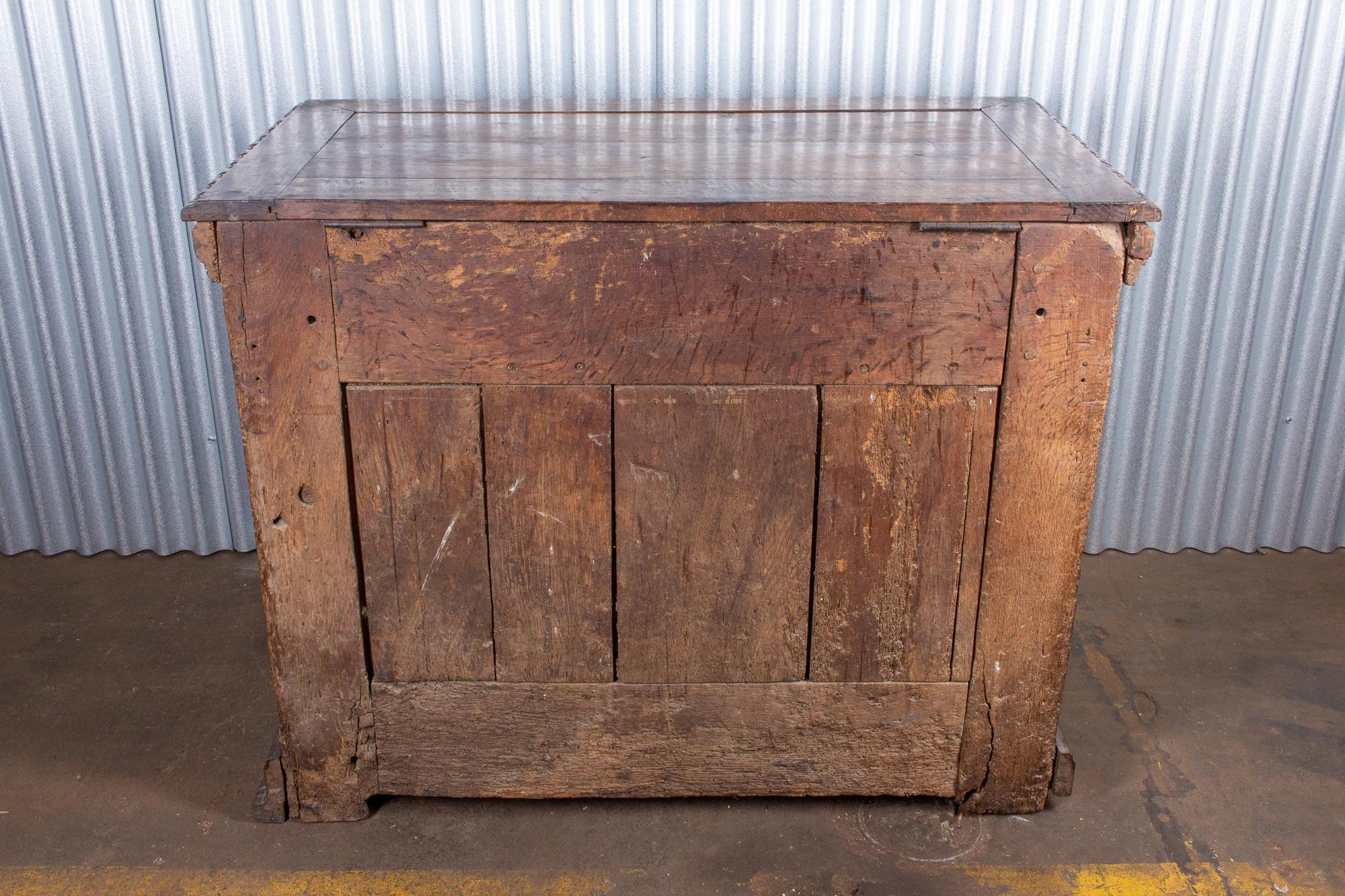 Early French Gothic Wood Trunk 13