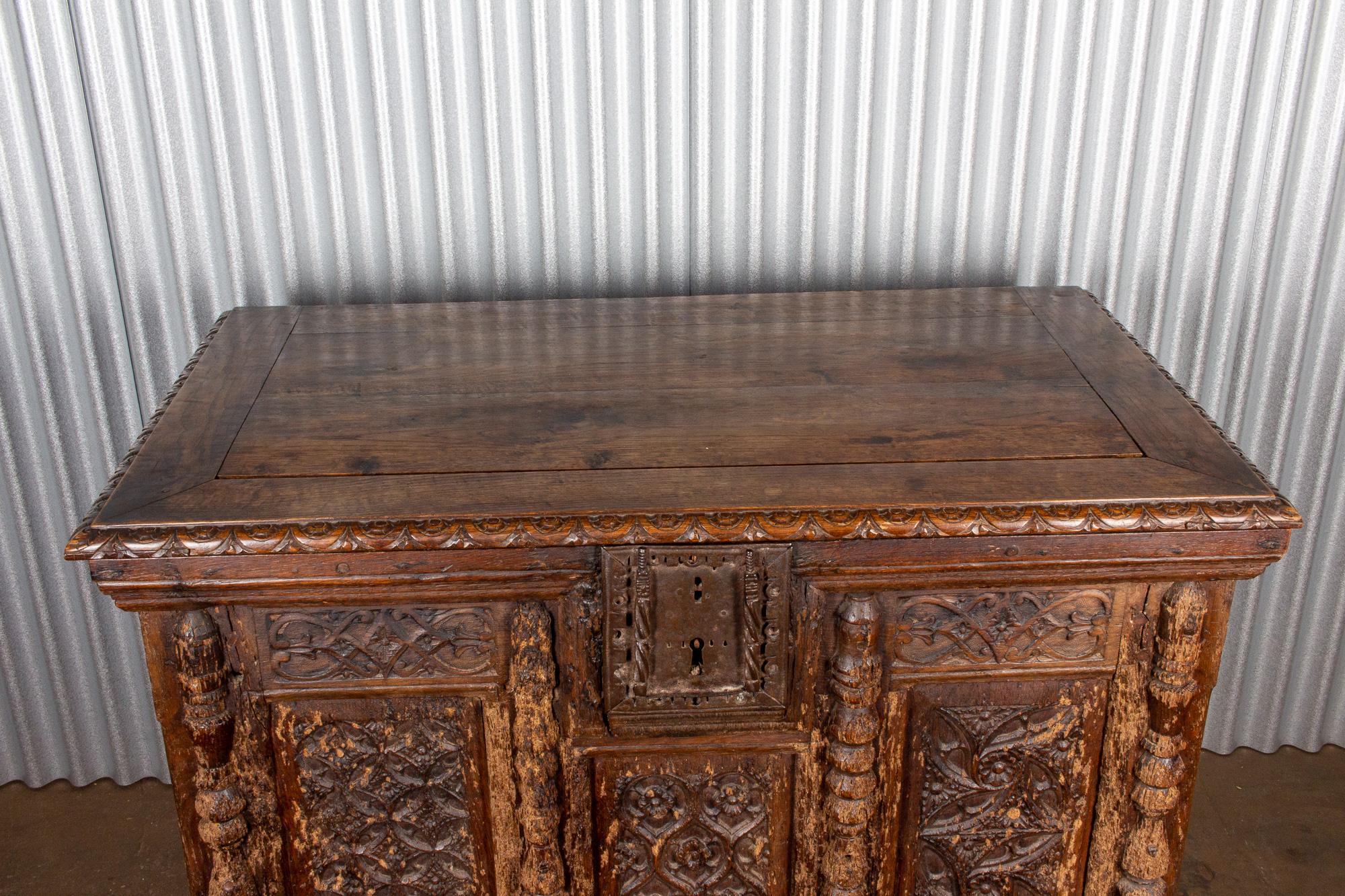 Early French Gothic Wood Trunk 2