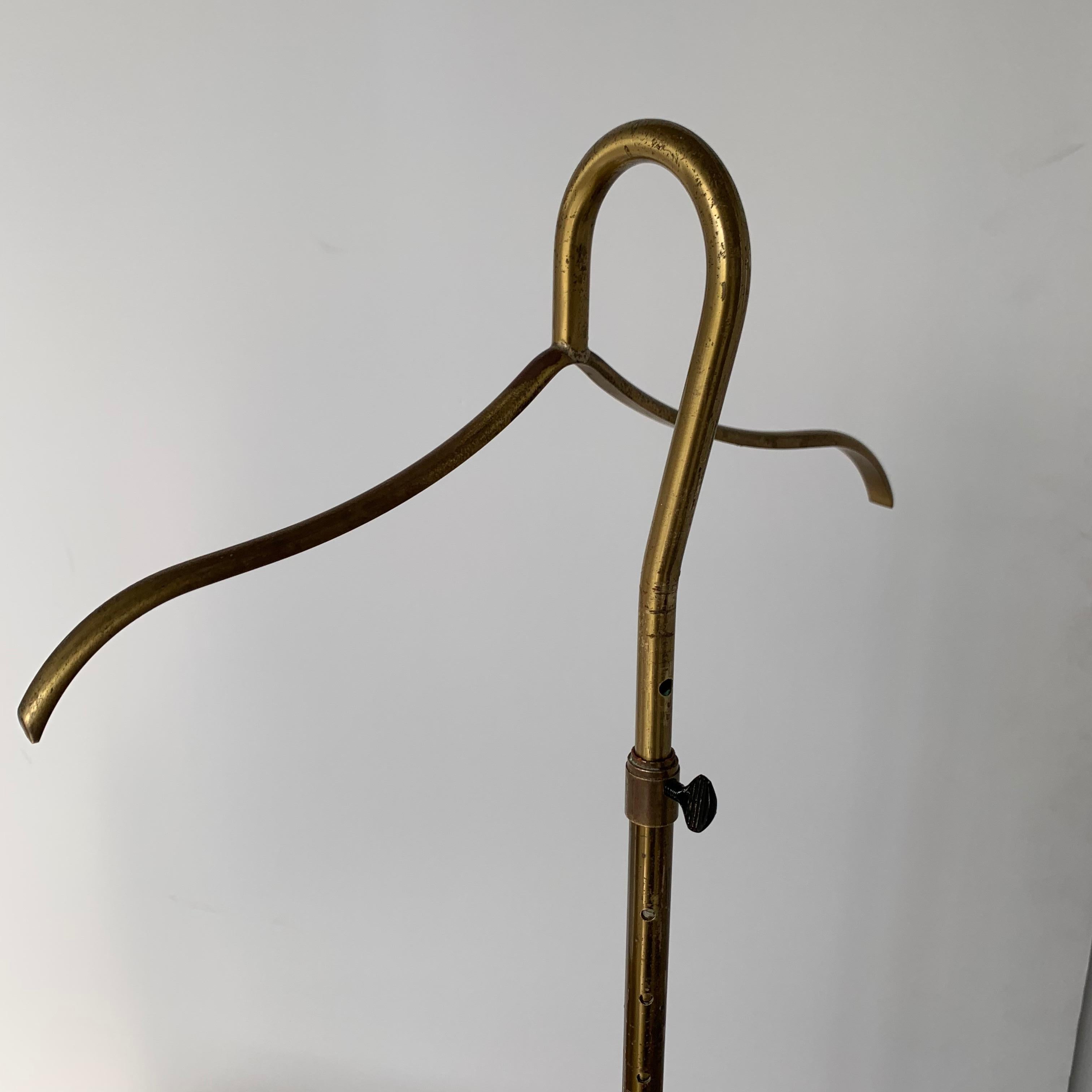 Early French Adjustable Brass Coat Or Shirt Holder Stand 4