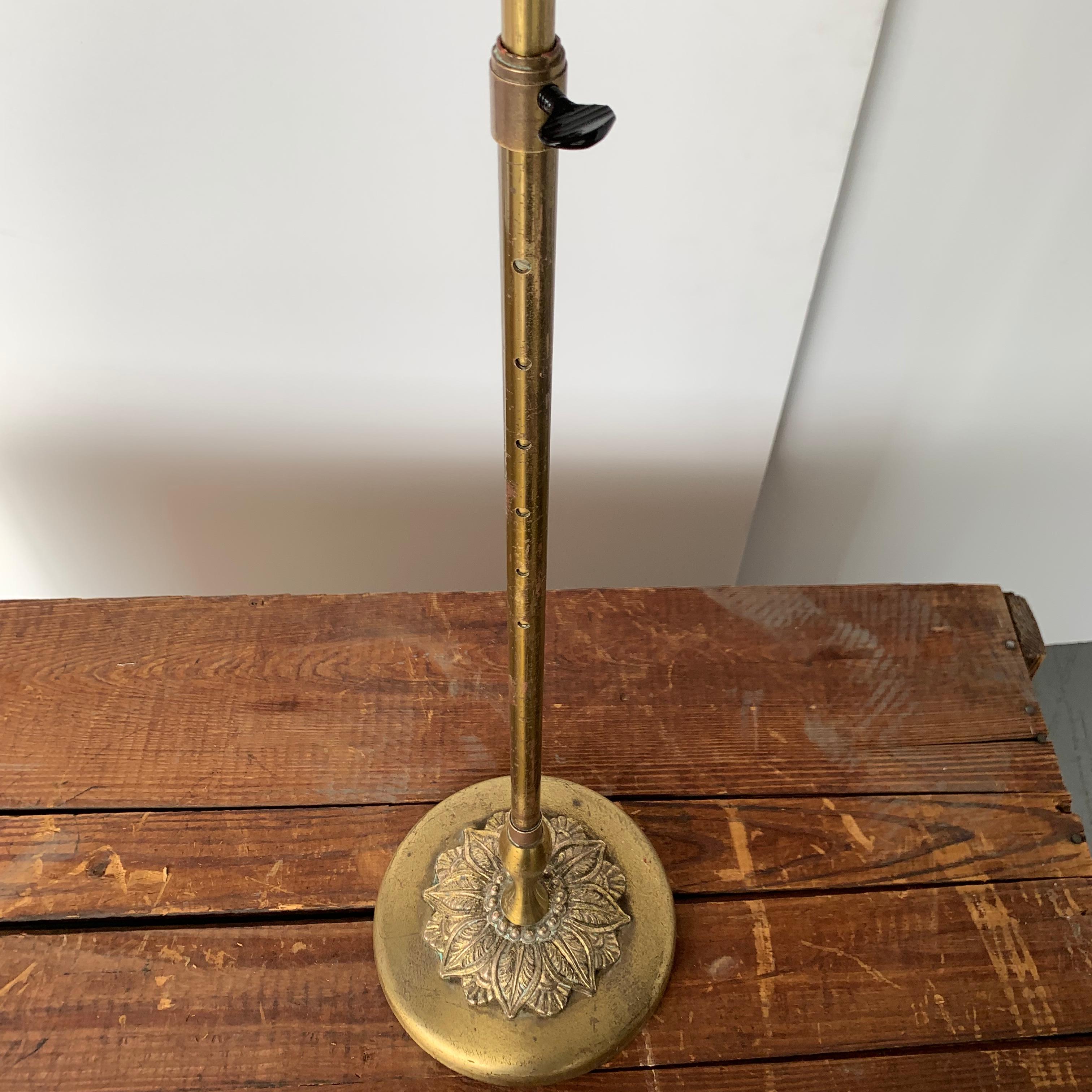 Early French Adjustable Brass Coat Or Shirt Holder Stand 2