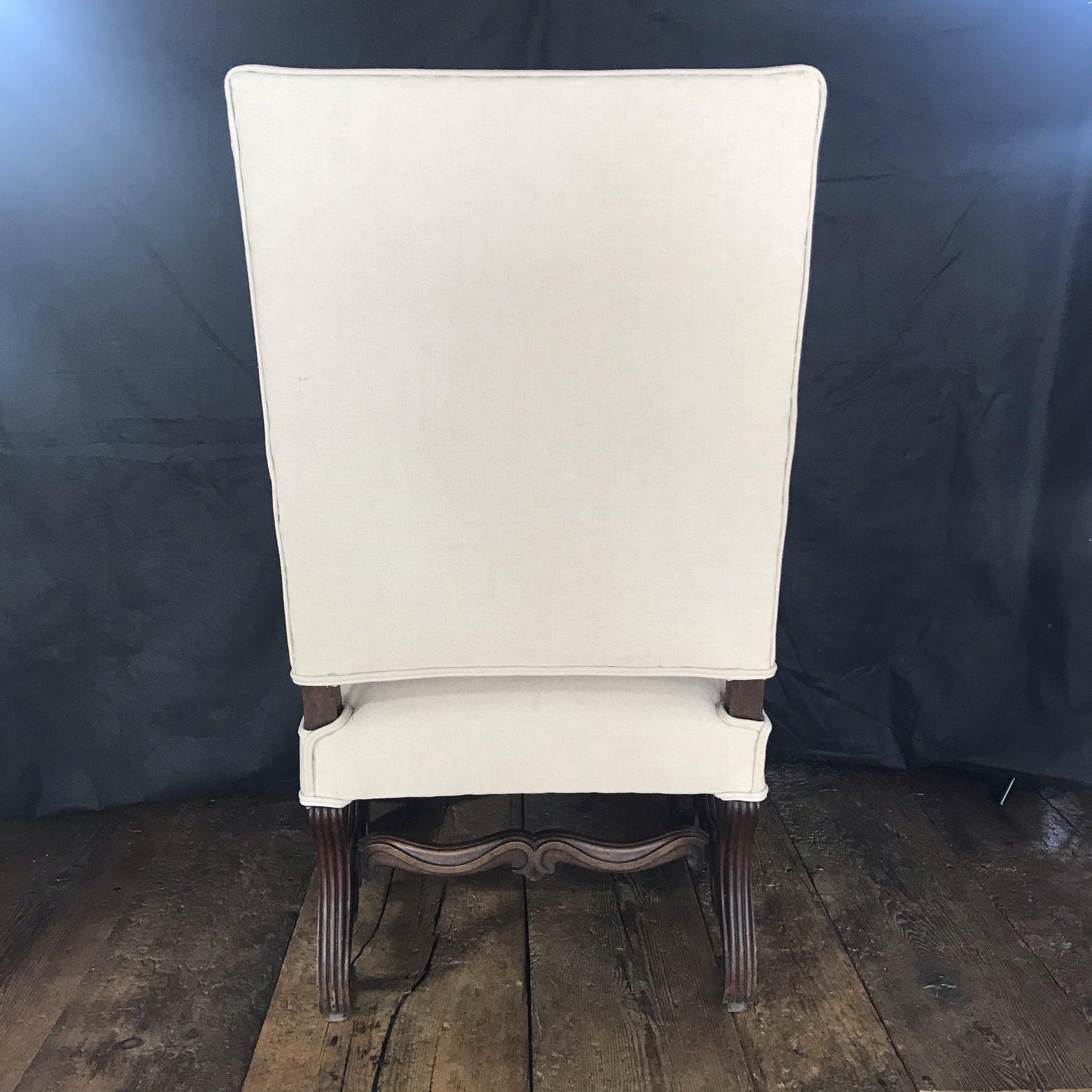 Early French Louis XV French Carved Armchair with New Upholstery For Sale 3