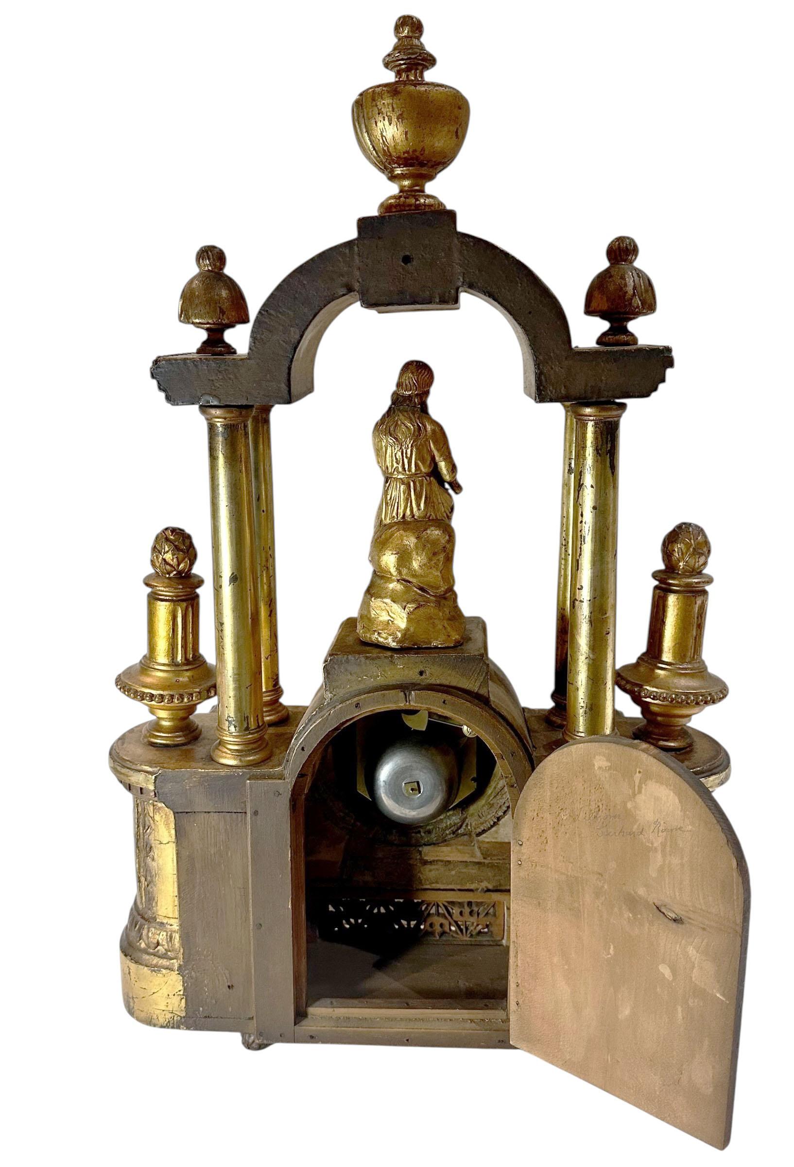 Frühe französische Louis-XVI-Uhr aus handgeschnitztem Giltwood im Angebot 7