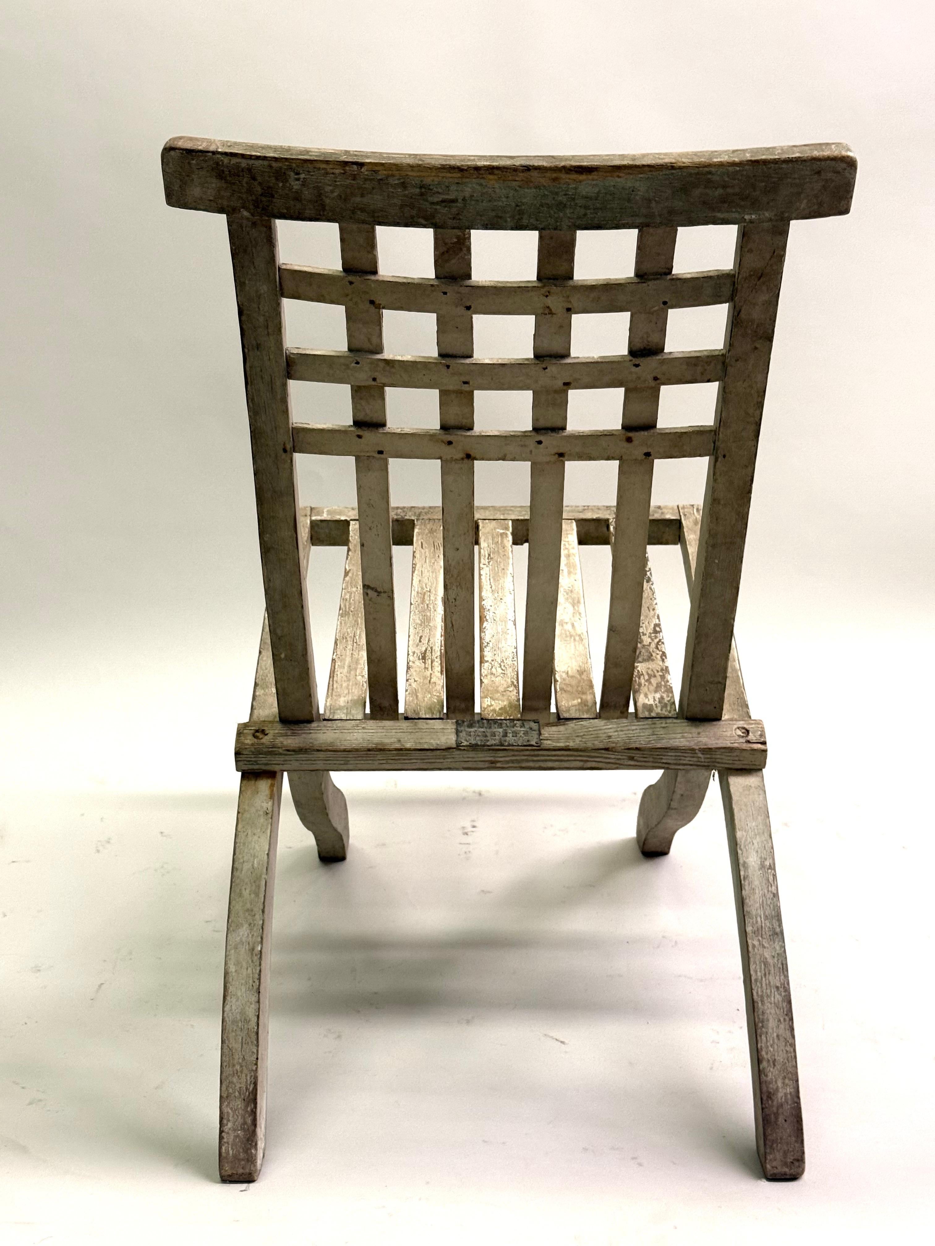 Early French Mid-Century Modern Folding Lounge Chair by Robert Mallet-Stevens For Sale 5