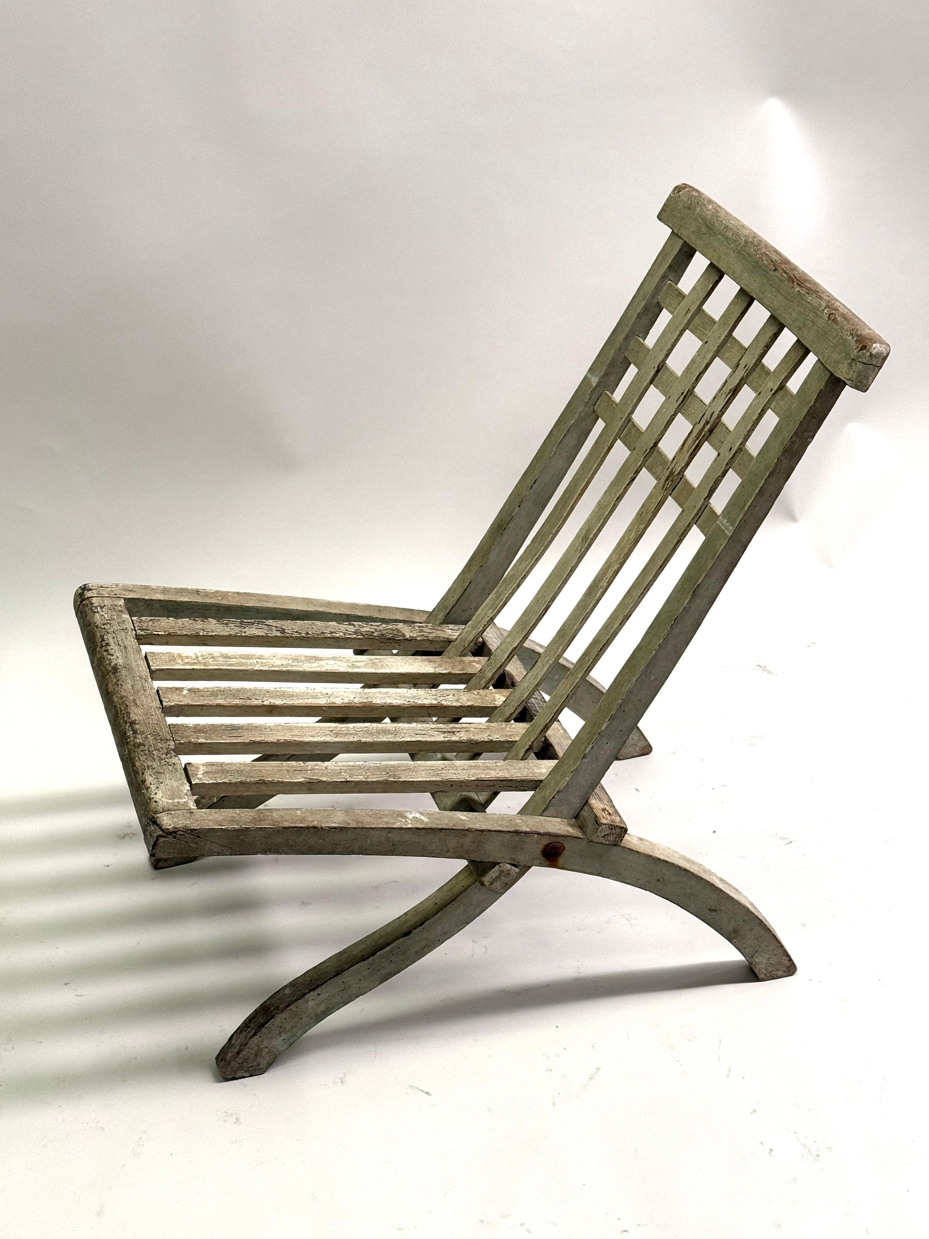 Early French Mid-Century Modern Folding Lounge Chair by Robert Mallet-Stevens For Sale 8