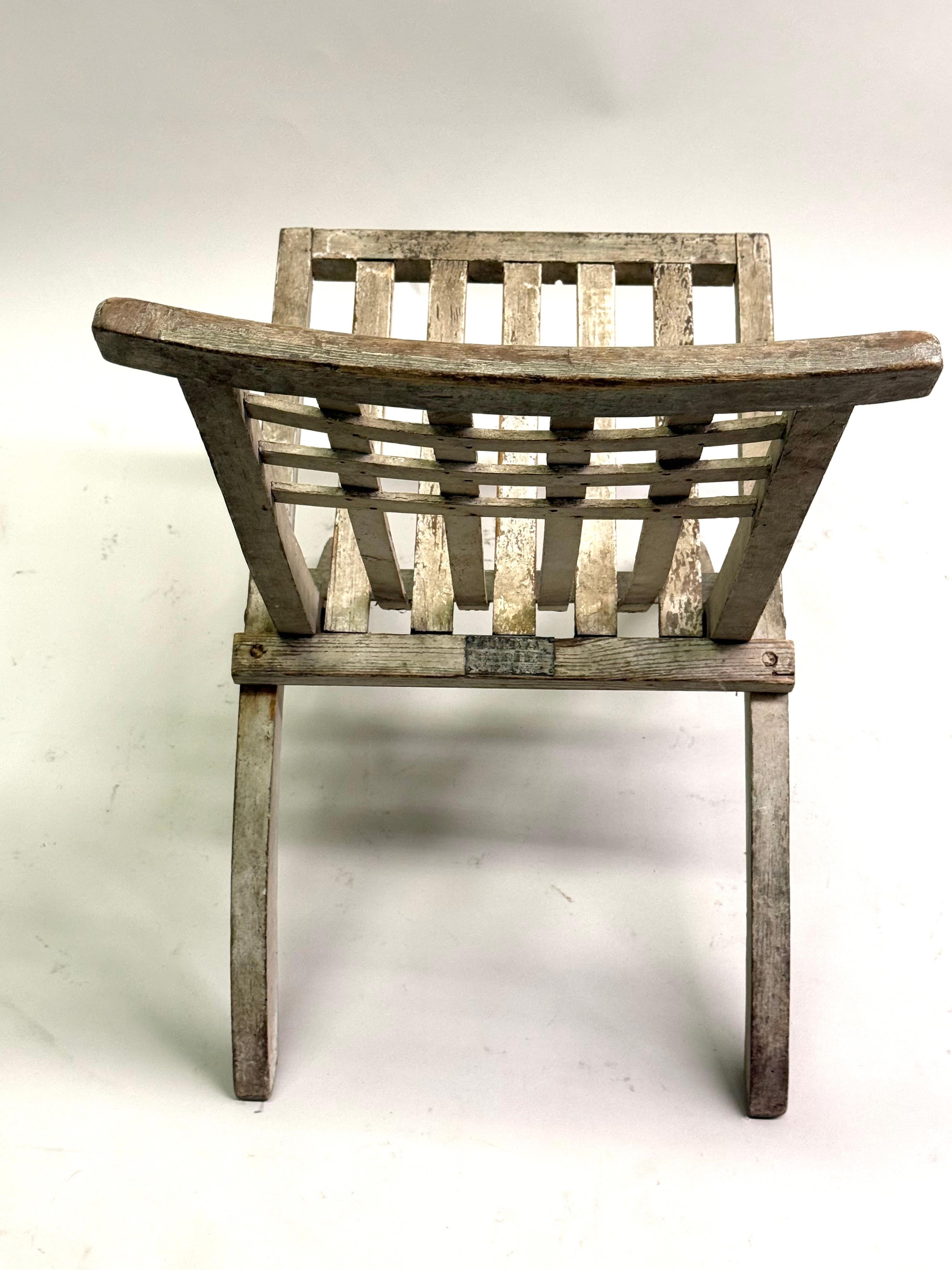 Early French Mid-Century Modern Folding Lounge Chair by Robert Mallet-Stevens For Sale 2