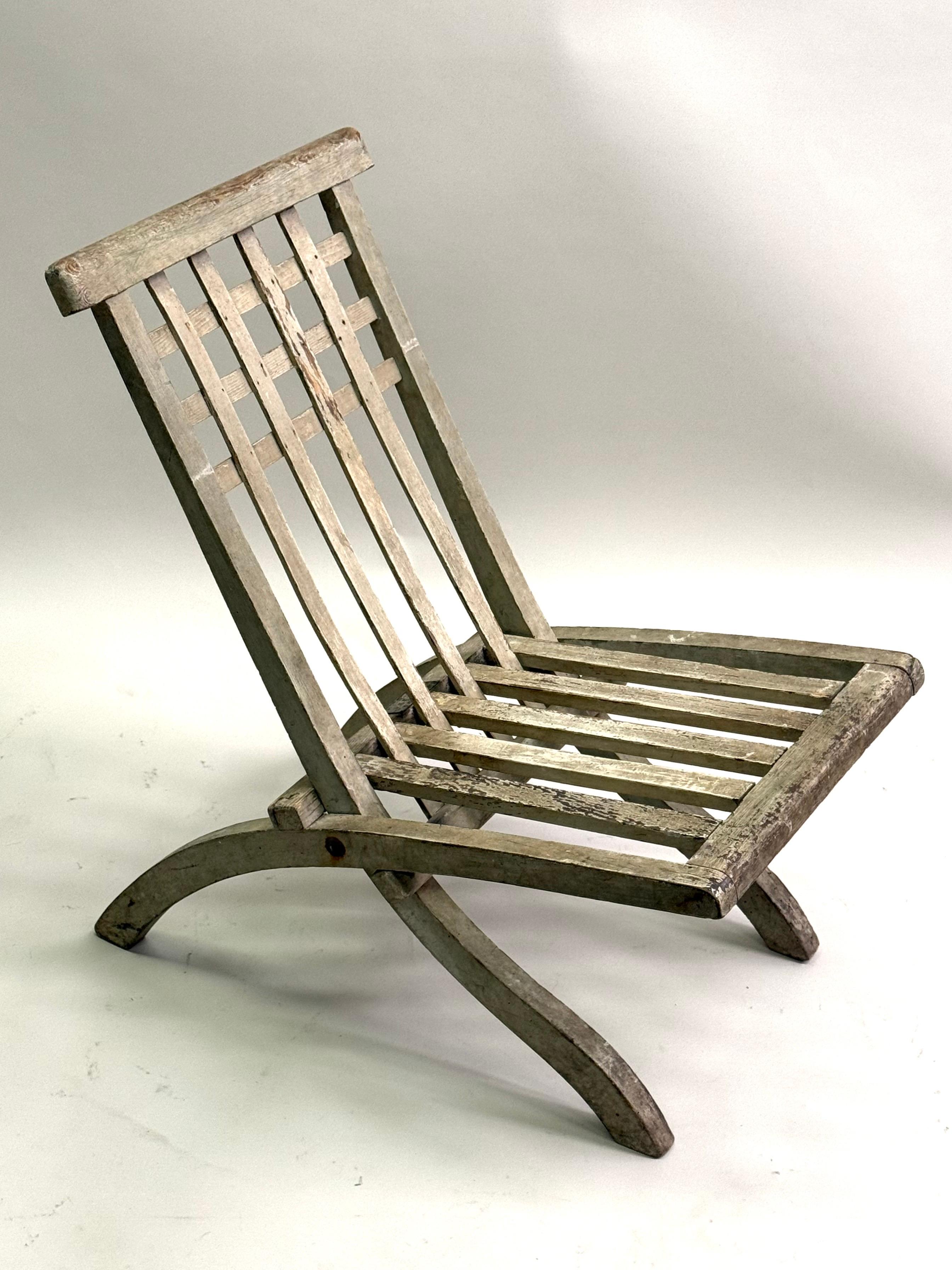 Early French Mid-Century Modern Folding Lounge Chair by Robert Mallet-Stevens For Sale 3