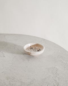 Early French Mid Century Painted White Stoneware Bowl by Georges Jouve, 1940s