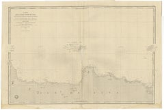 Early French Nautical Chart of the Northern Coast of of Java, Indonesia, C.1850