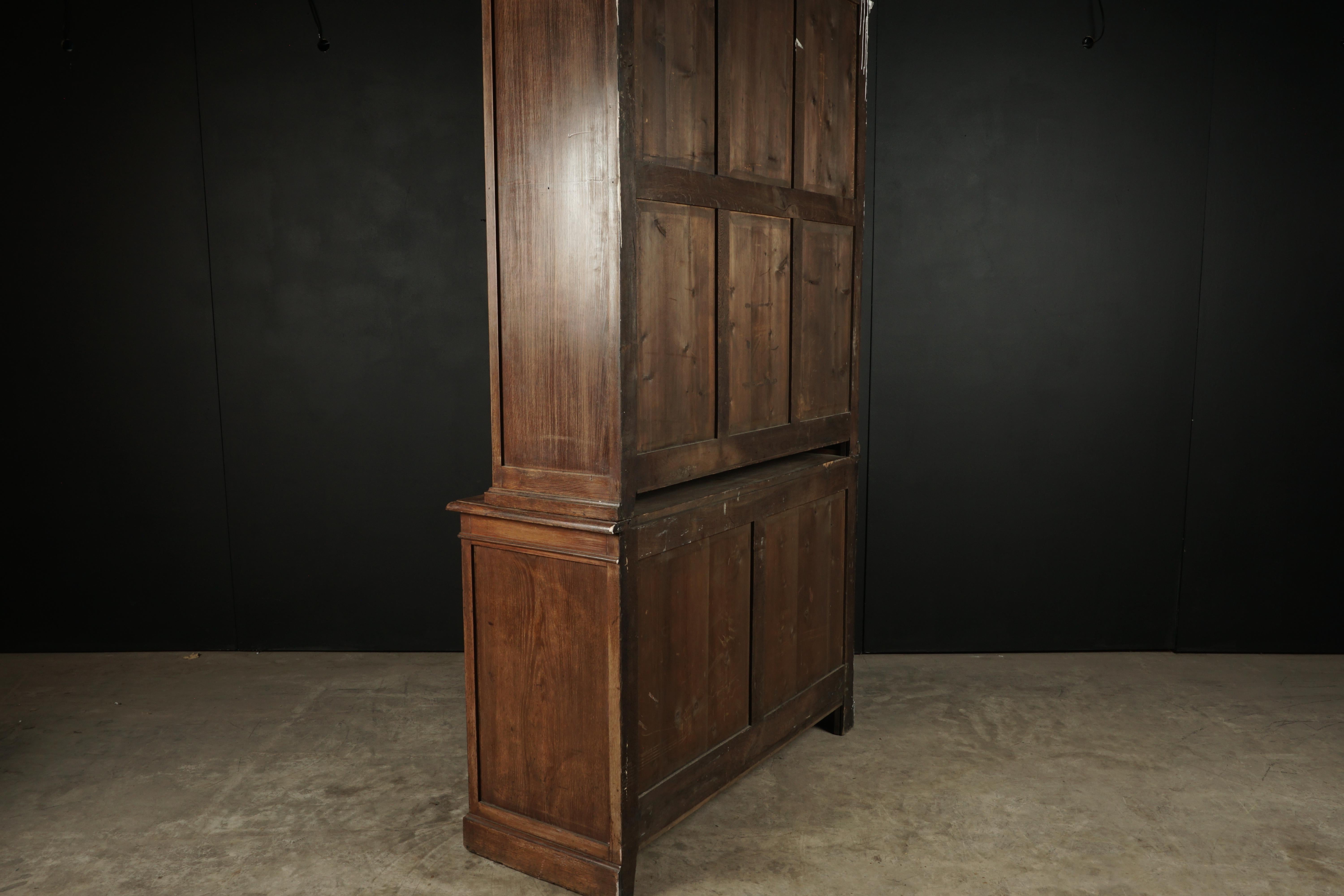 Early French Oak Cabinet with Sliding Doors, circa 1920 1