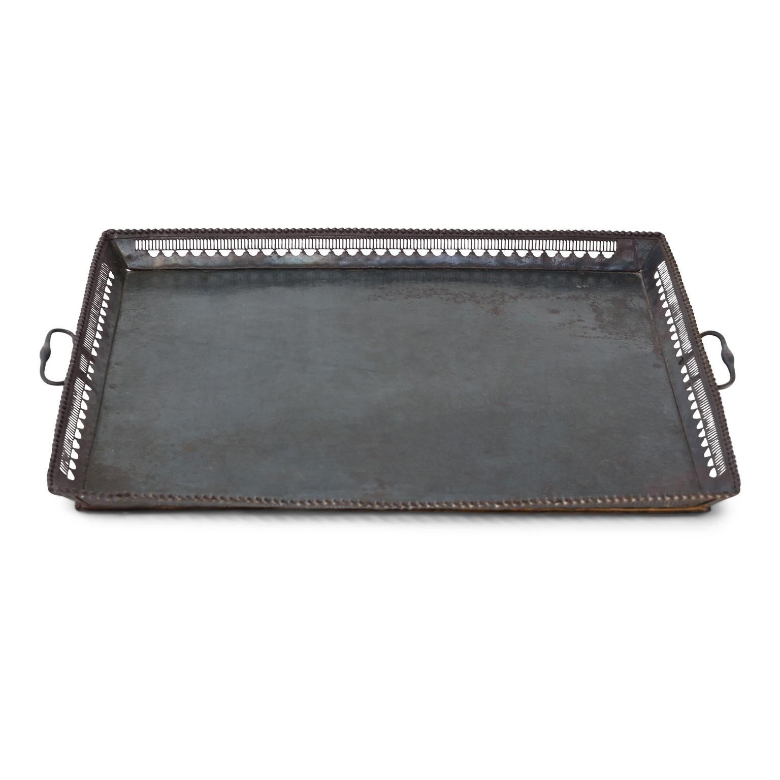 Forged Early French Pierced Tole Tray