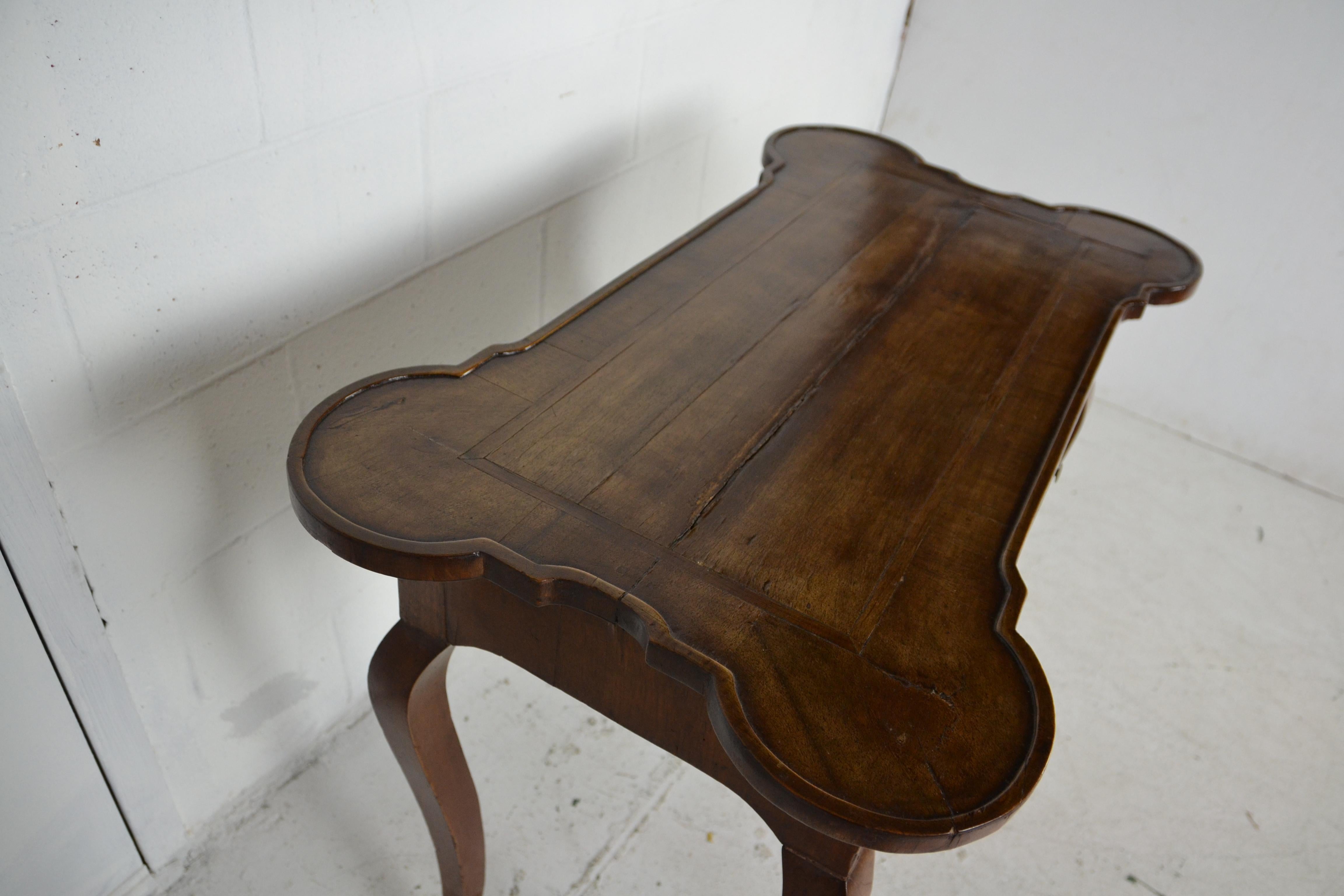 Early French Provincial Side Table with Semi-Quatrefoil Shaped Top 1