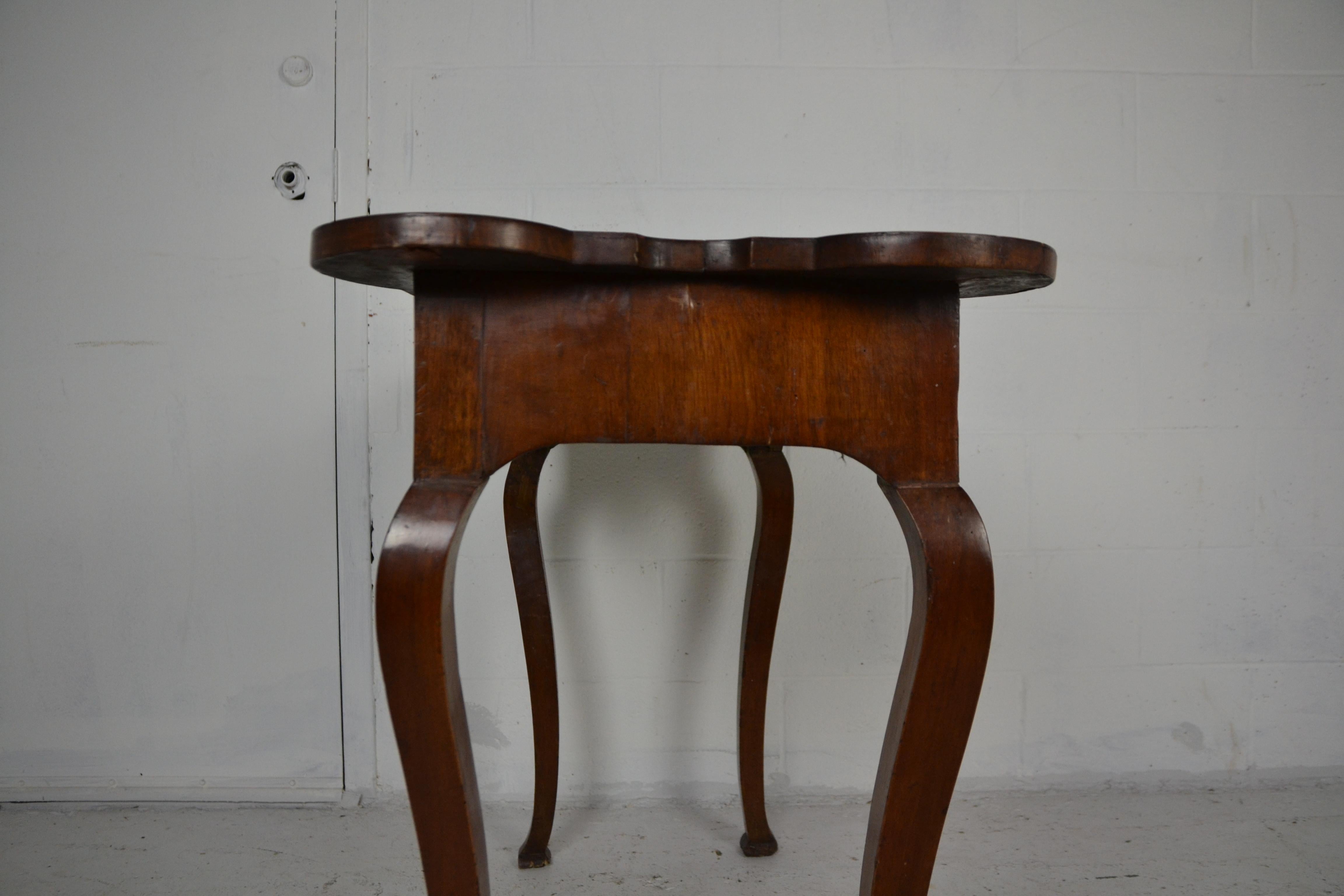 Early French Provincial Side Table with Semi-Quatrefoil Shaped Top 3