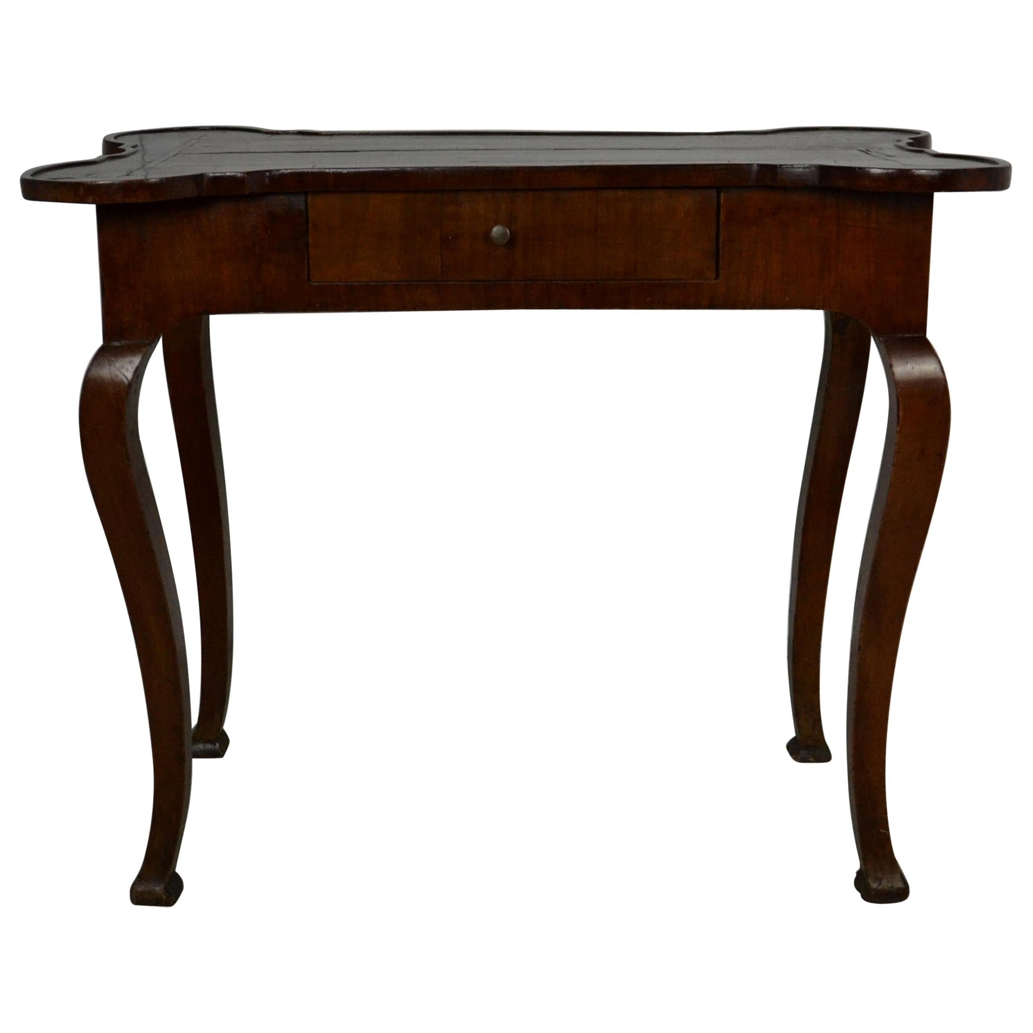 Early French Provincial Side Table with Semi-Quatrefoil Shaped Top