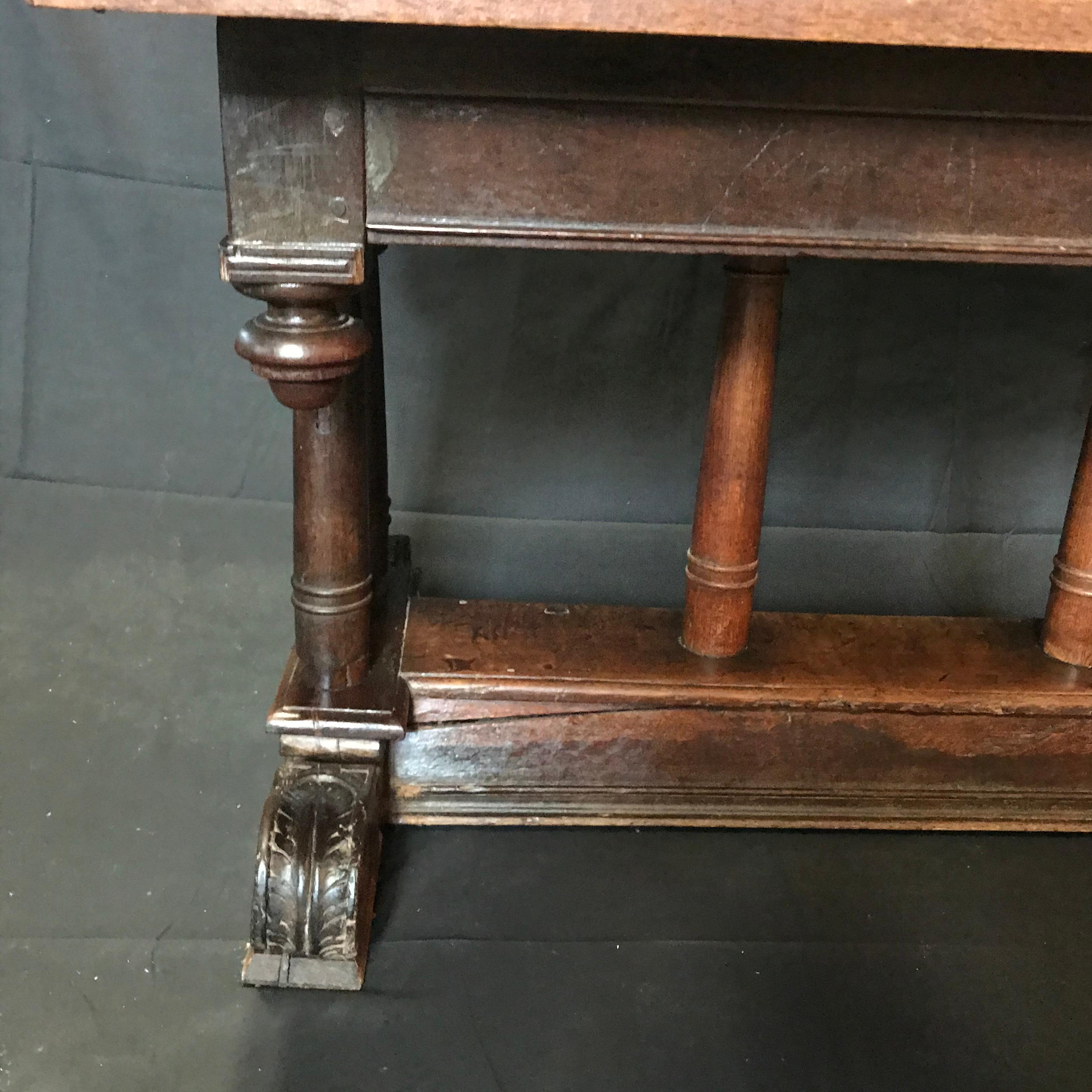 refectory table with leaves