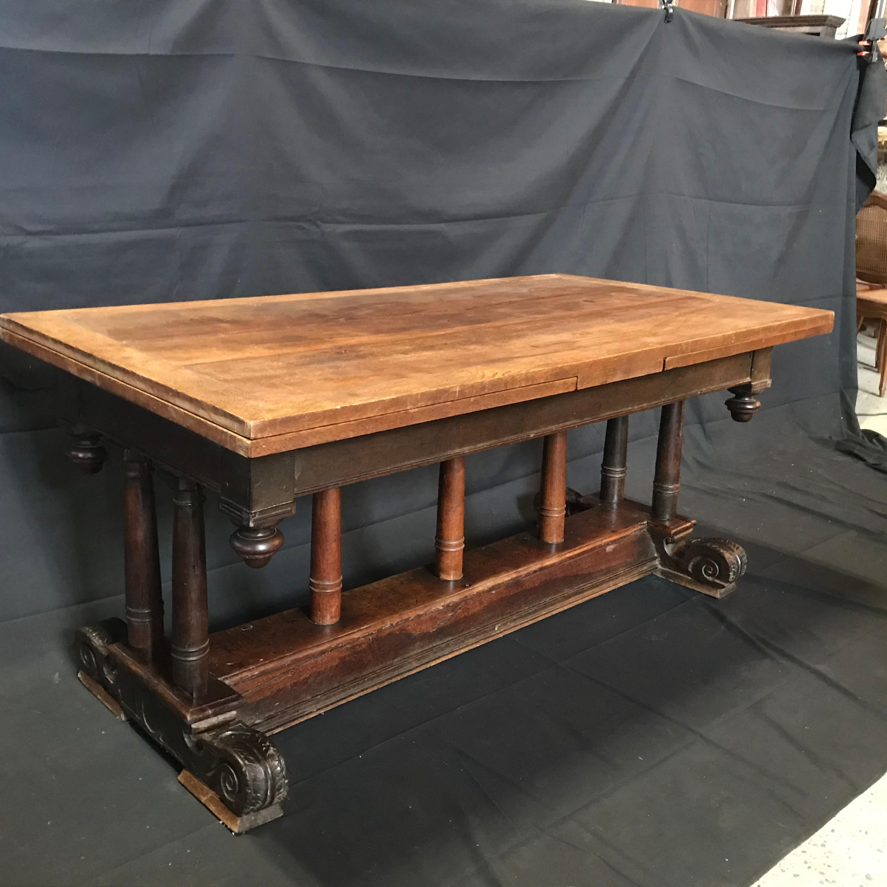 Oak Early French Refectory Table with Leaves from Avignon