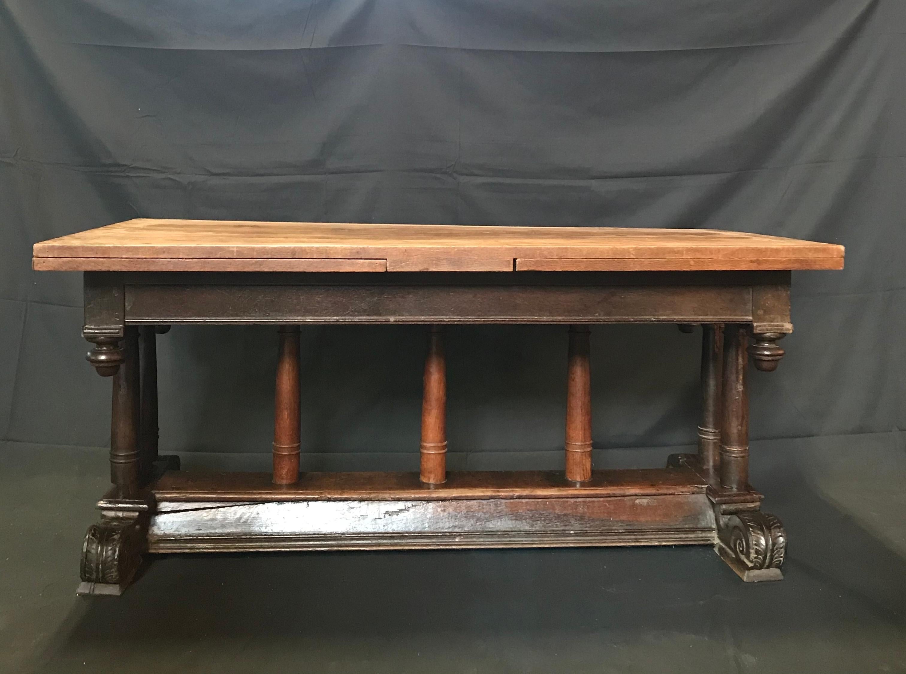 Early French Refectory Table with Leaves from Avignon 2