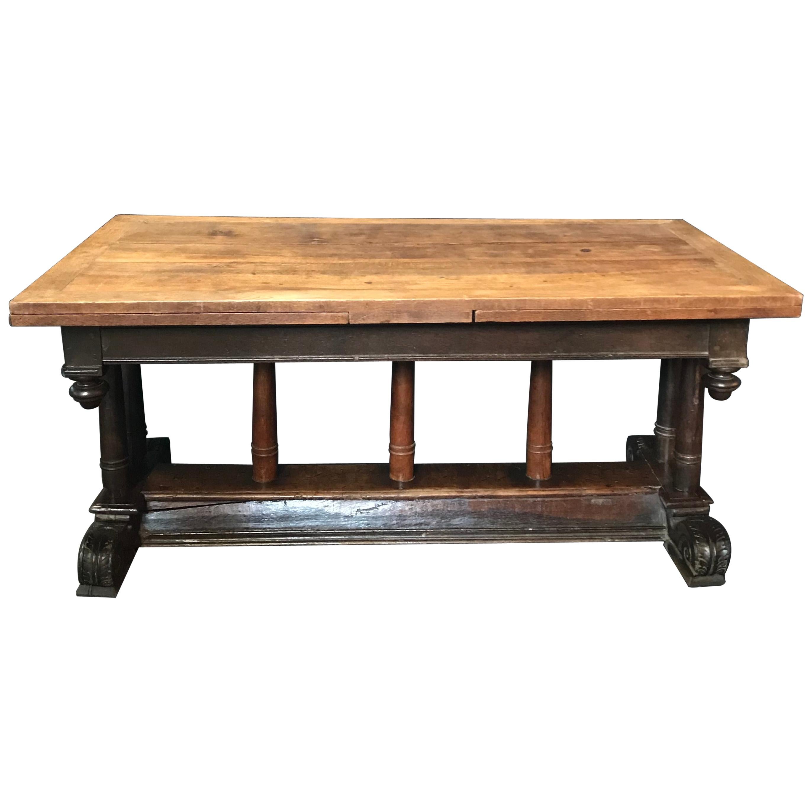 Early French Refectory Table with Leaves from Avignon