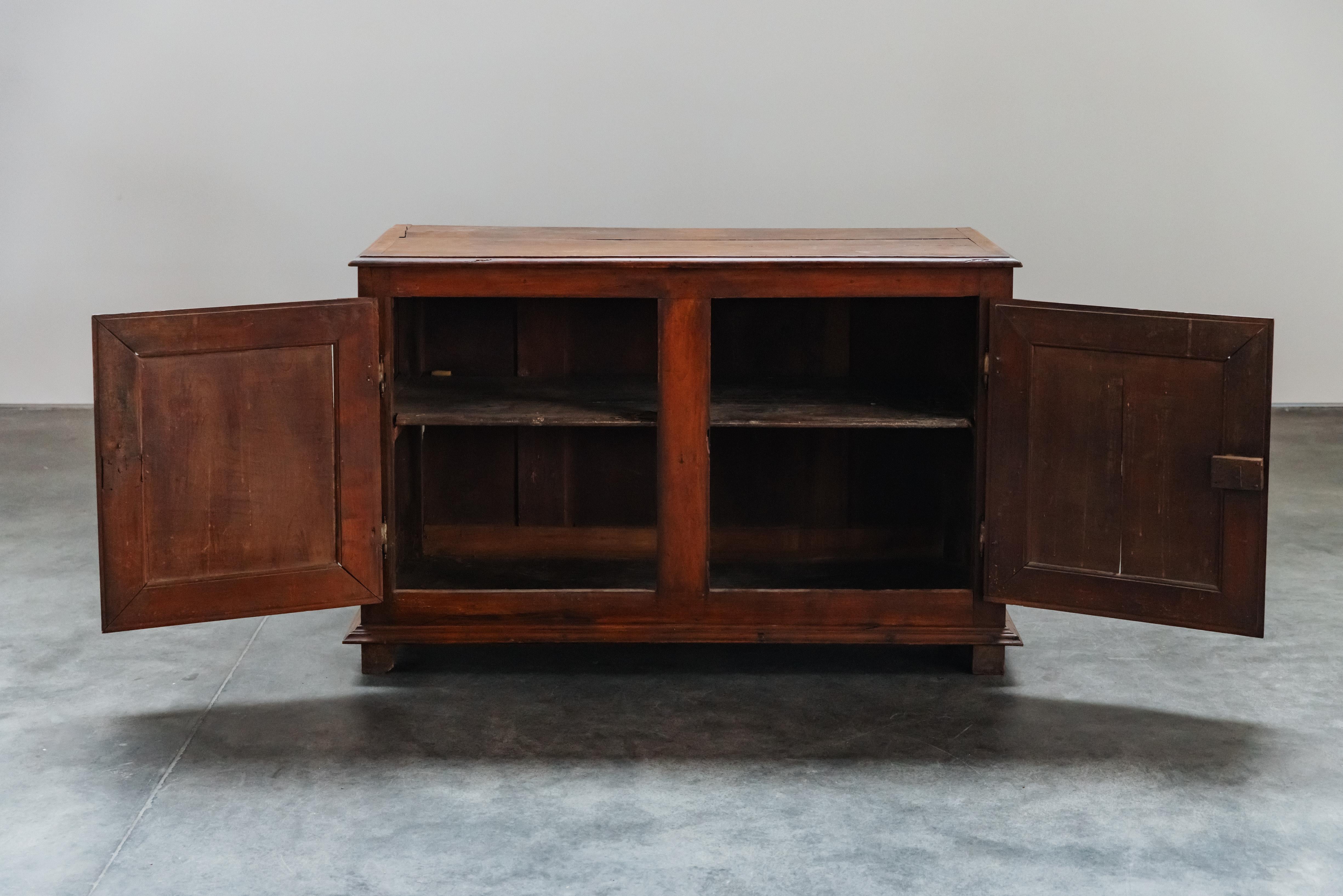 Early French Sideboard From France, Circa 1820.  Solid pine construction with great patina and use.