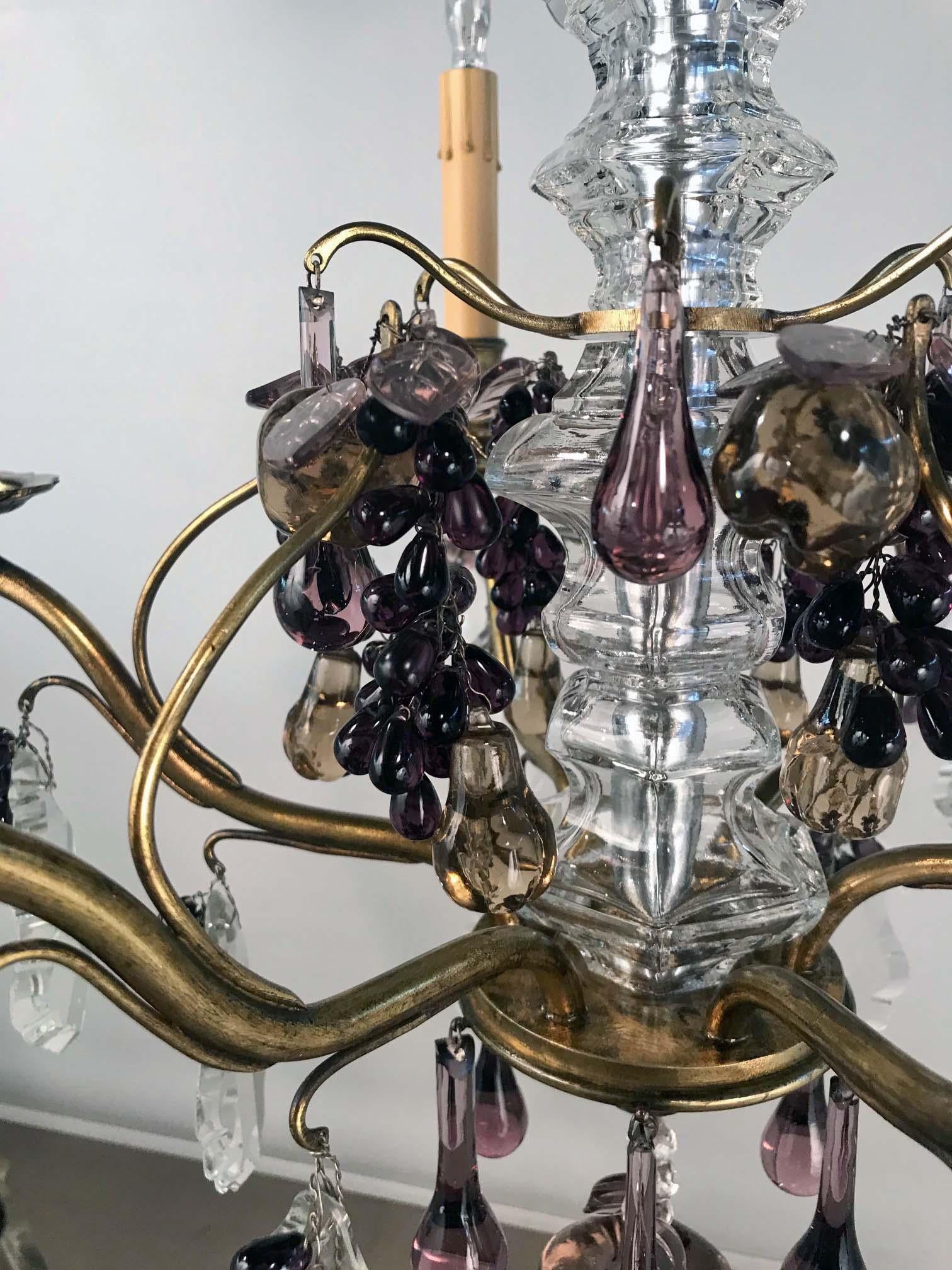 Early French Six-Light Bronze Chandelier In Good Condition For Sale In Montreal, QC